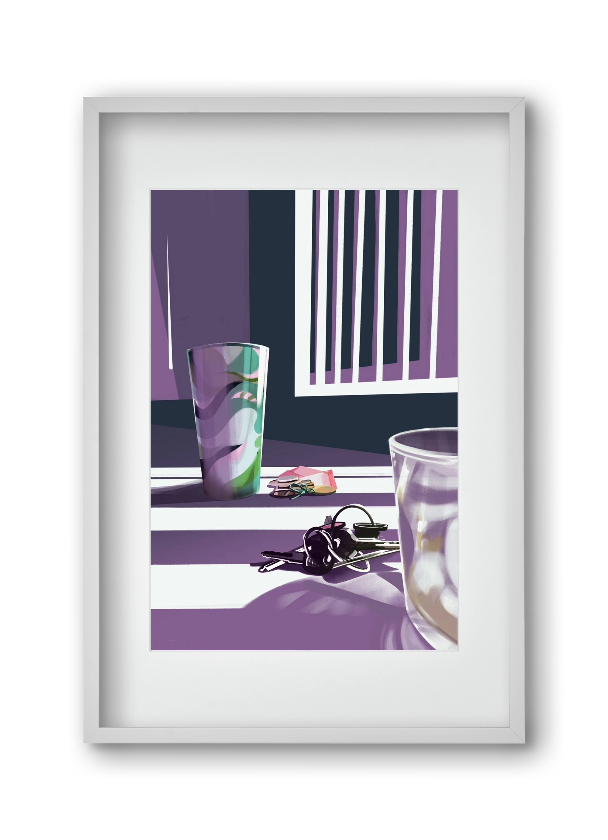 Íróasztalod, 30x45 cm (20x30 cm), Fehér keret, paszpartuval