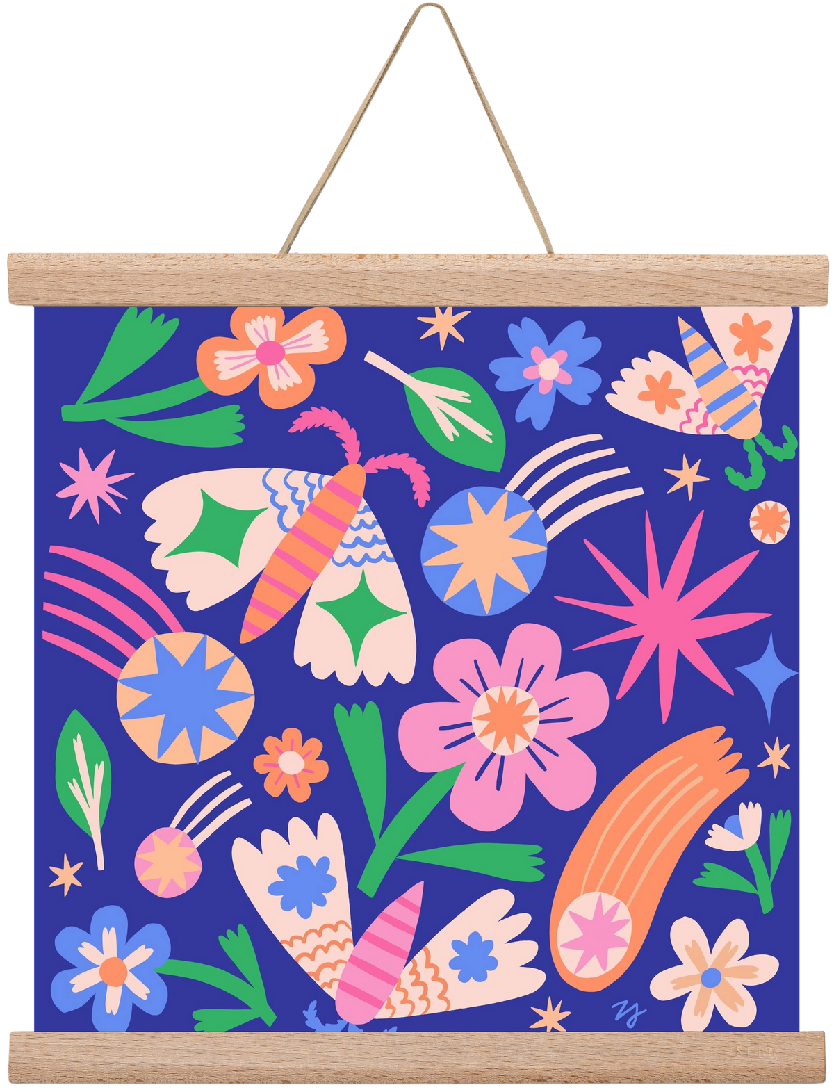 Magic Garden in the Night, 30x30 cm (30x30 cm), Tölgy akasztó