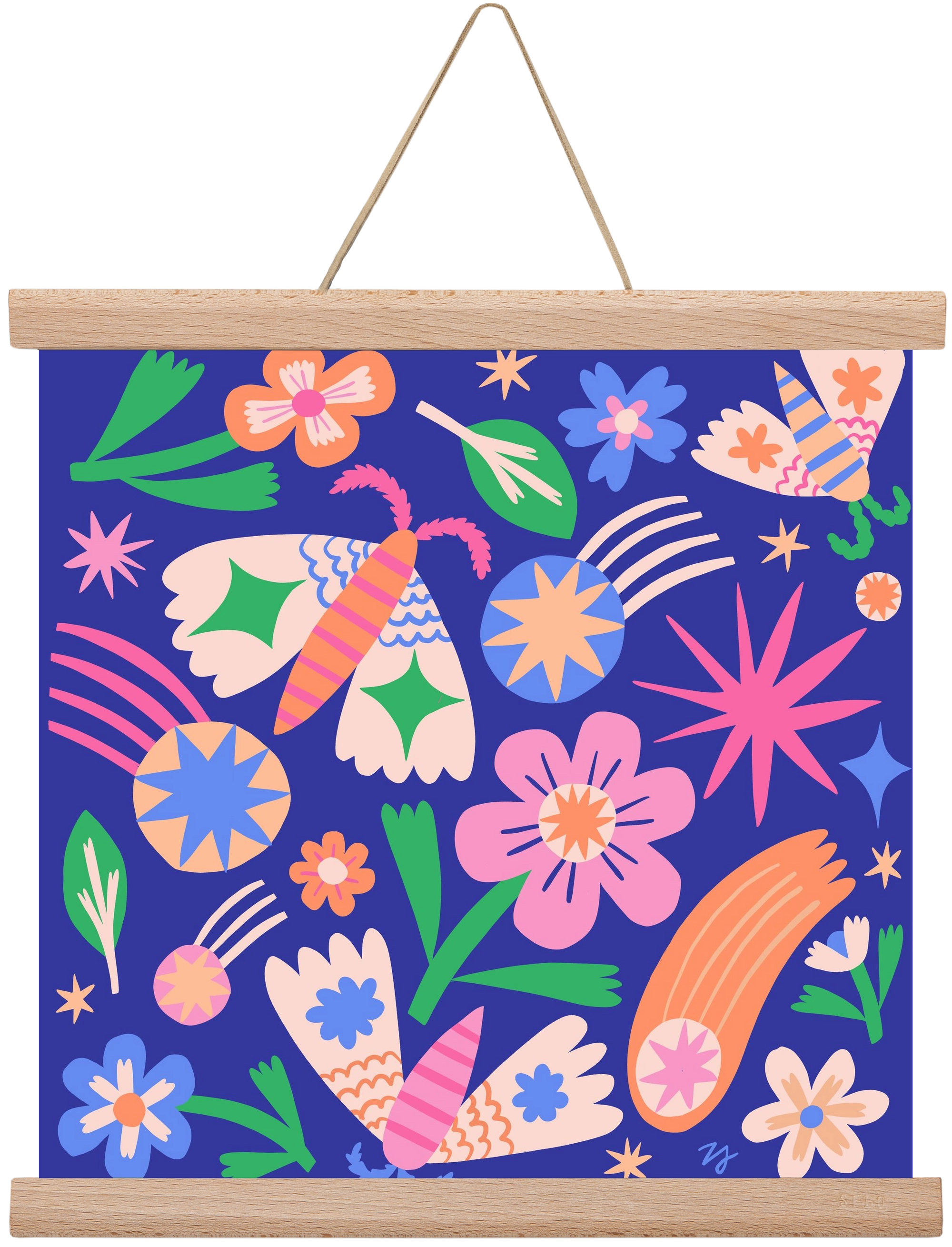 Magic Garden in the Night, 30x30 cm (30x30 cm), Tölgy akasztó