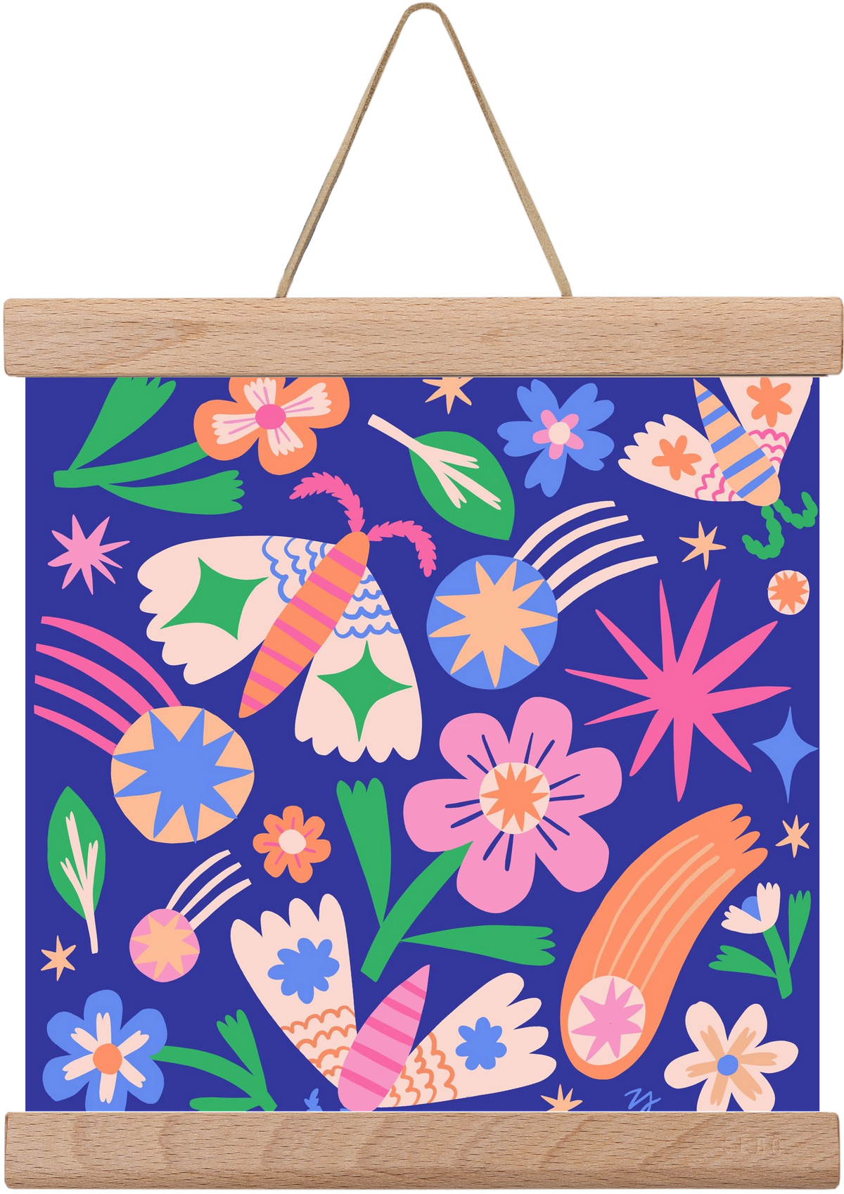 Magic Garden in the Night, 20x20 cm (20x20 cm), Tölgy akasztó