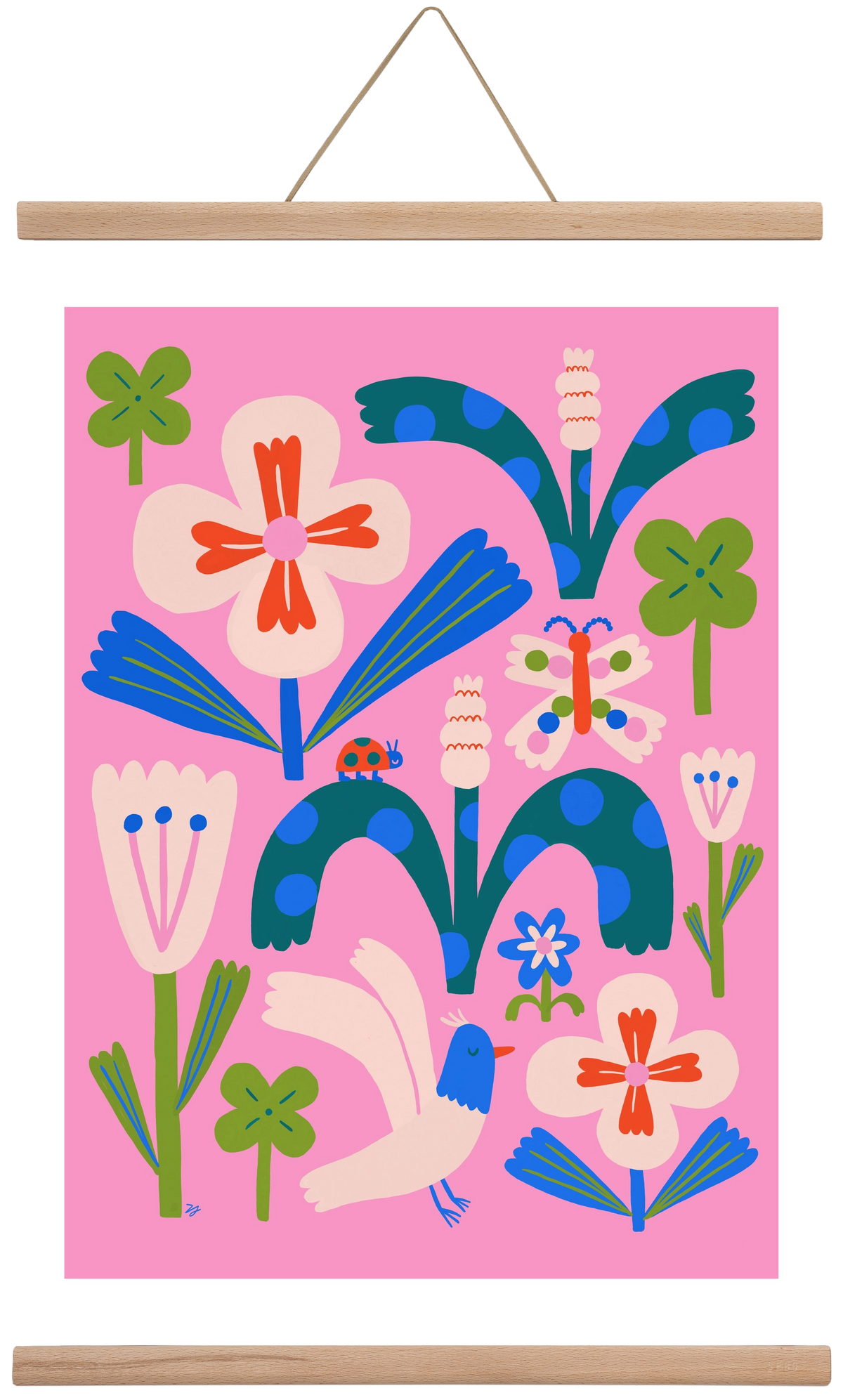 A garden and its habitants, 40x60 cm (40x60 cm), Tölgy akasztó