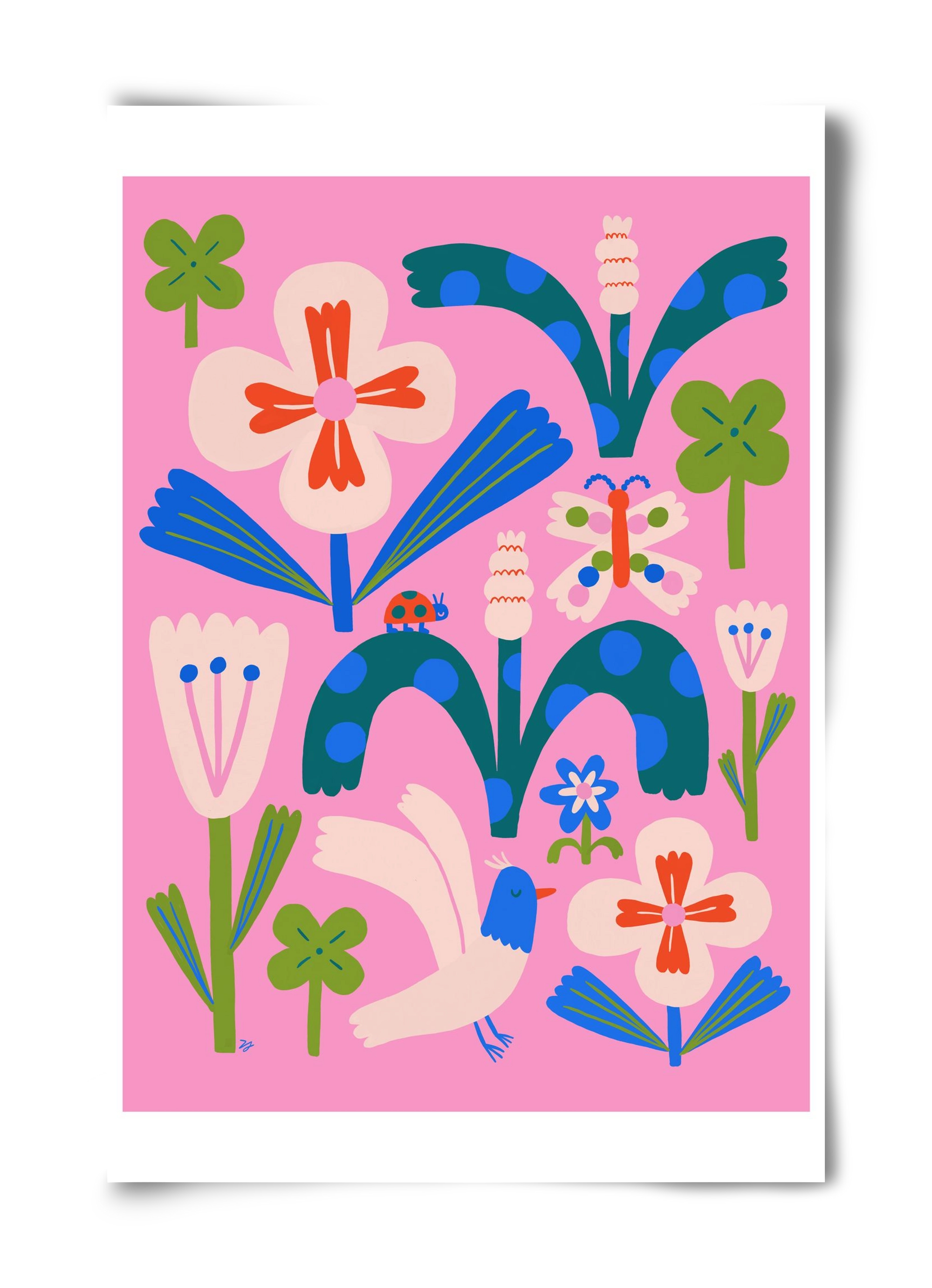 A garden and its habitants, 40x60 cm, Keret nélkül