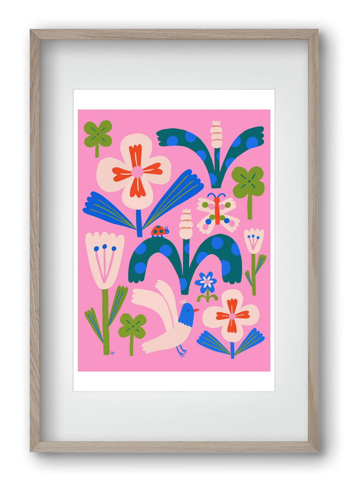 A garden and its habitants, 40x60 cm (30x45 cm), Tölgy keret, paszpartuval