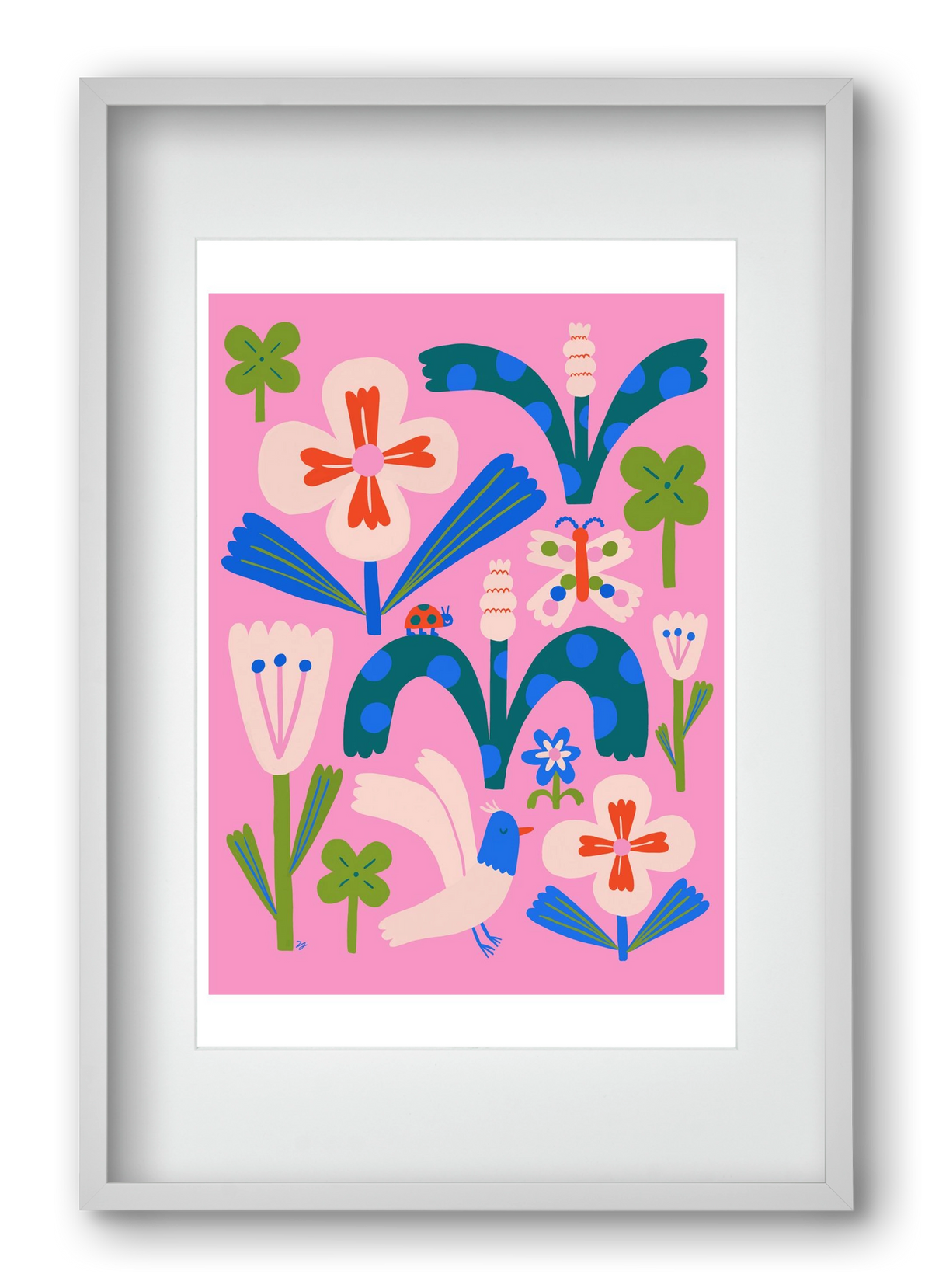 A garden and its habitants, 40x60 cm (30x45 cm), Fehér keret, paszpartuval