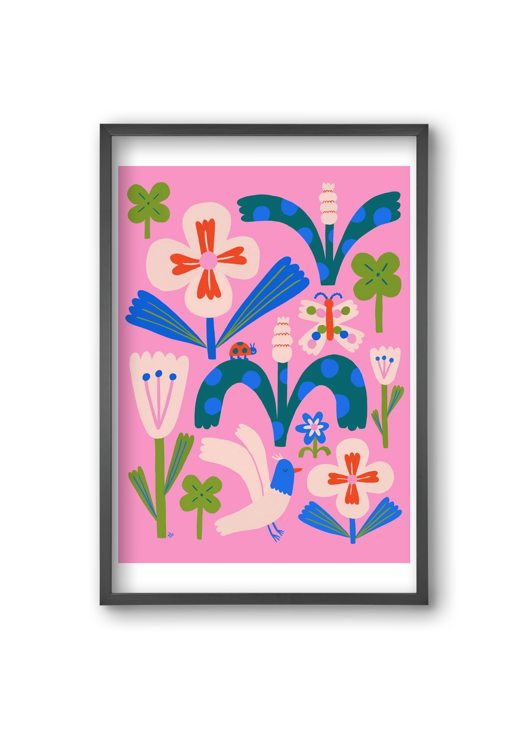 A garden and its habitants, 20x30 cm (20x30 cm), Fekete keret