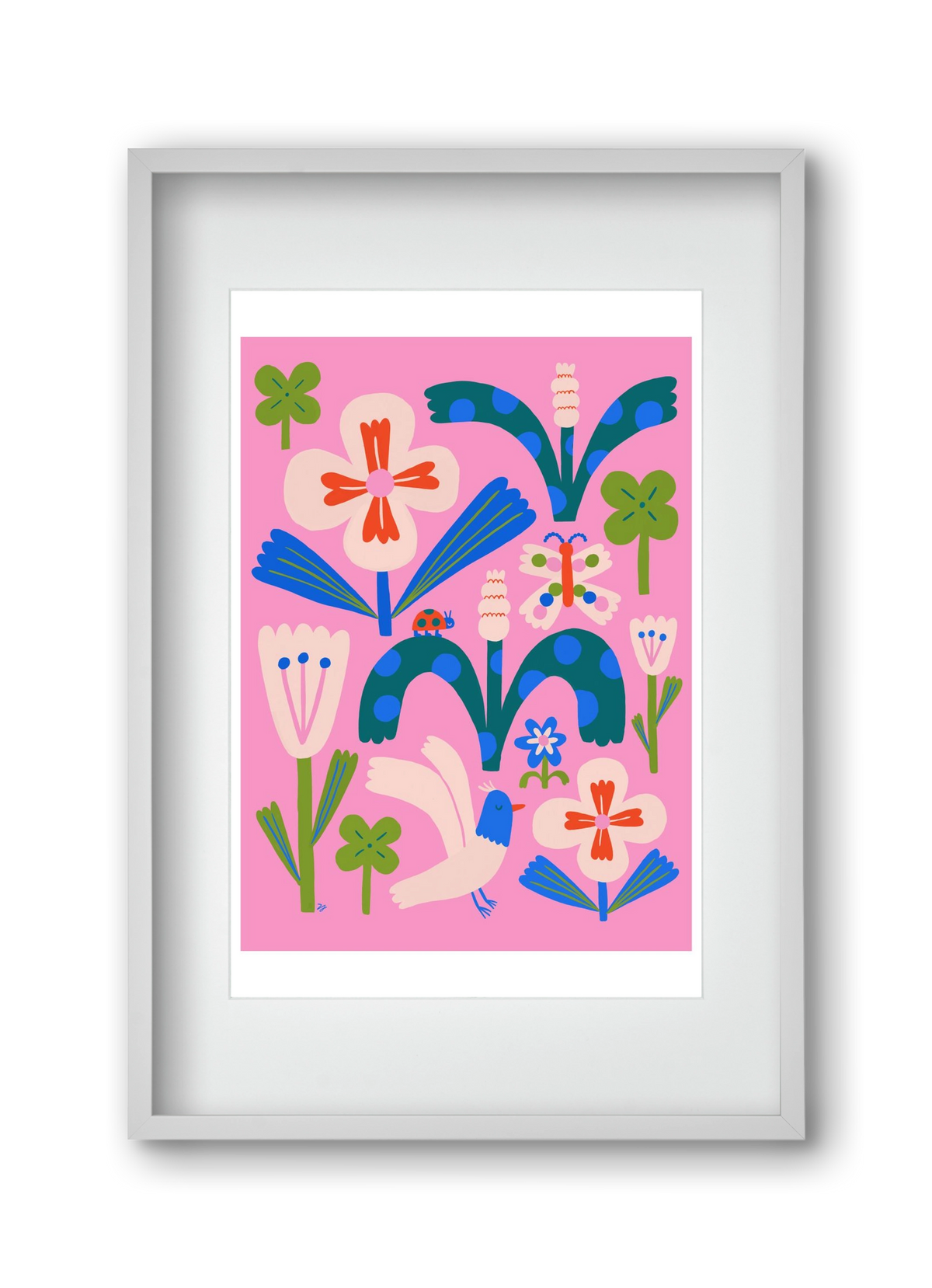 A garden and its habitants, 30x45 cm (20x30 cm), Fehér keret, paszpartuval