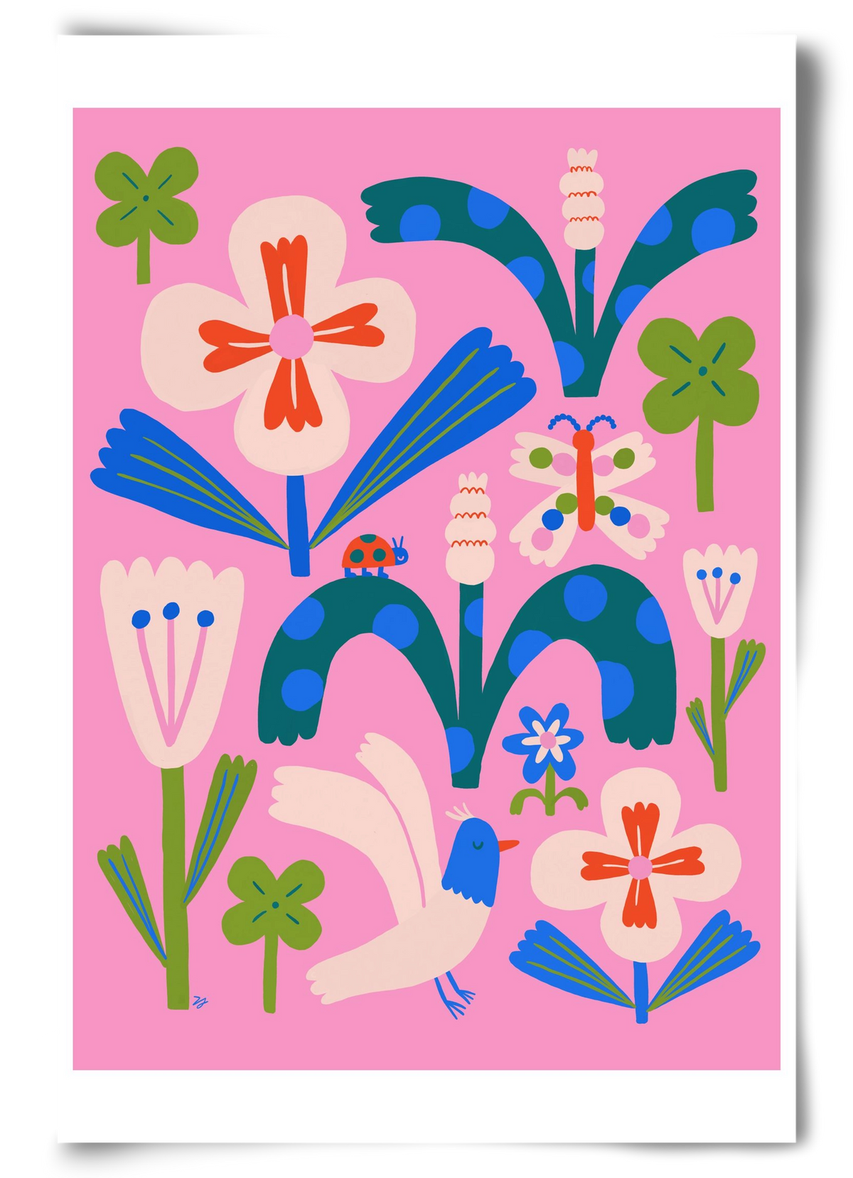 A garden and its habitants, 60x90 cm, Keret nélkül