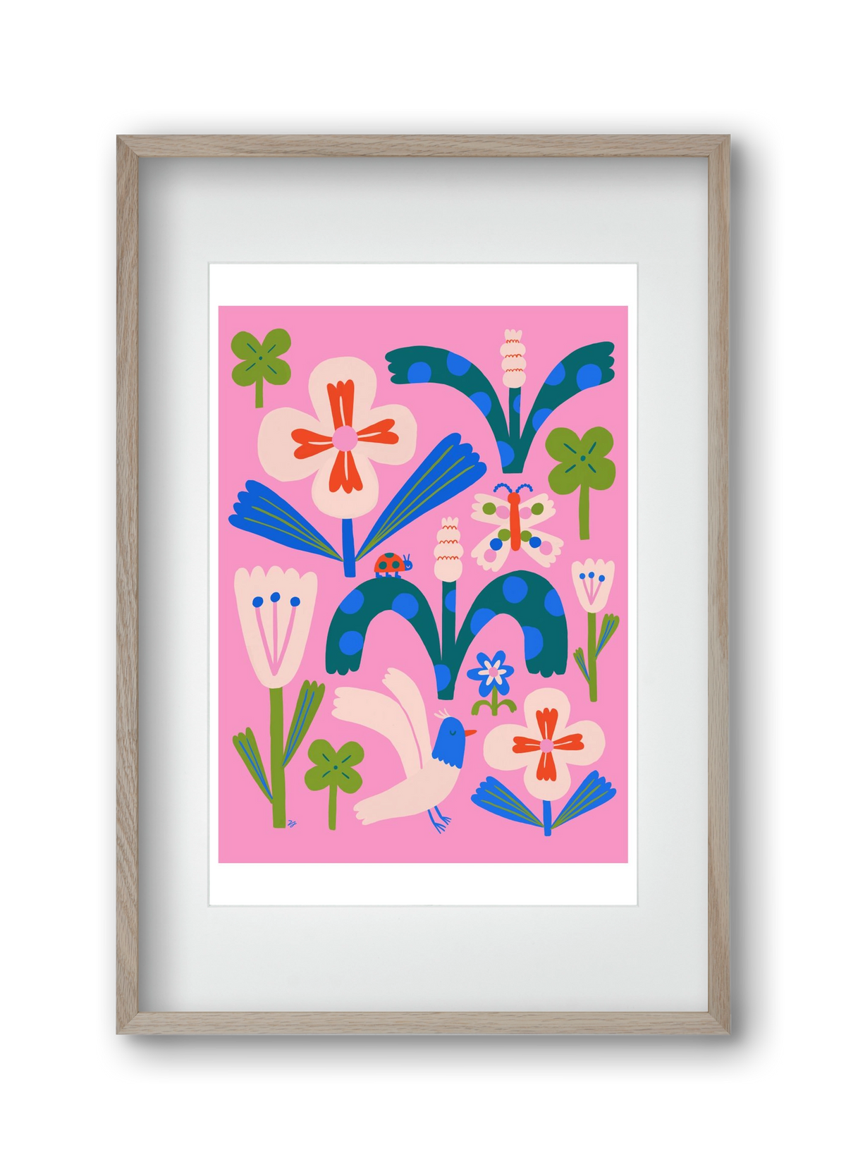 A garden and its habitants, 30x45 cm (20x30 cm), Tölgy keret, paszpartuval