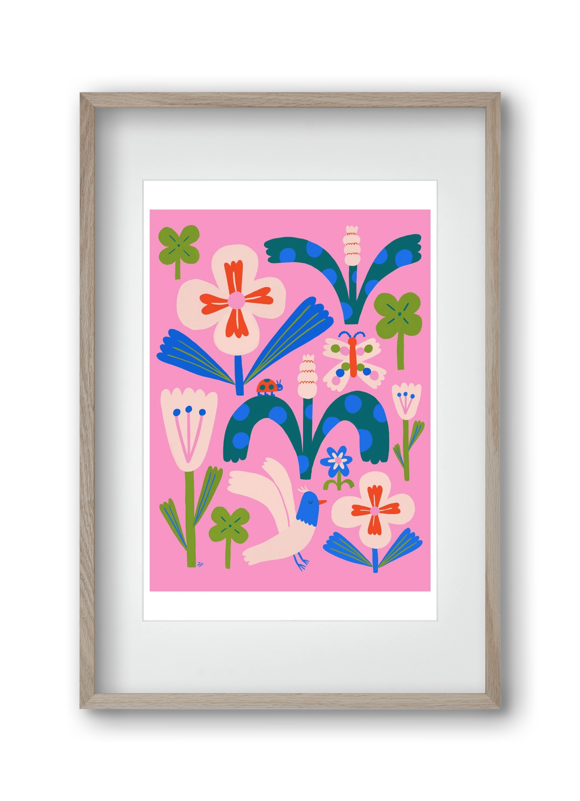 A garden and its habitants, 30x45 cm (20x30 cm), Tölgy keret, paszpartuval