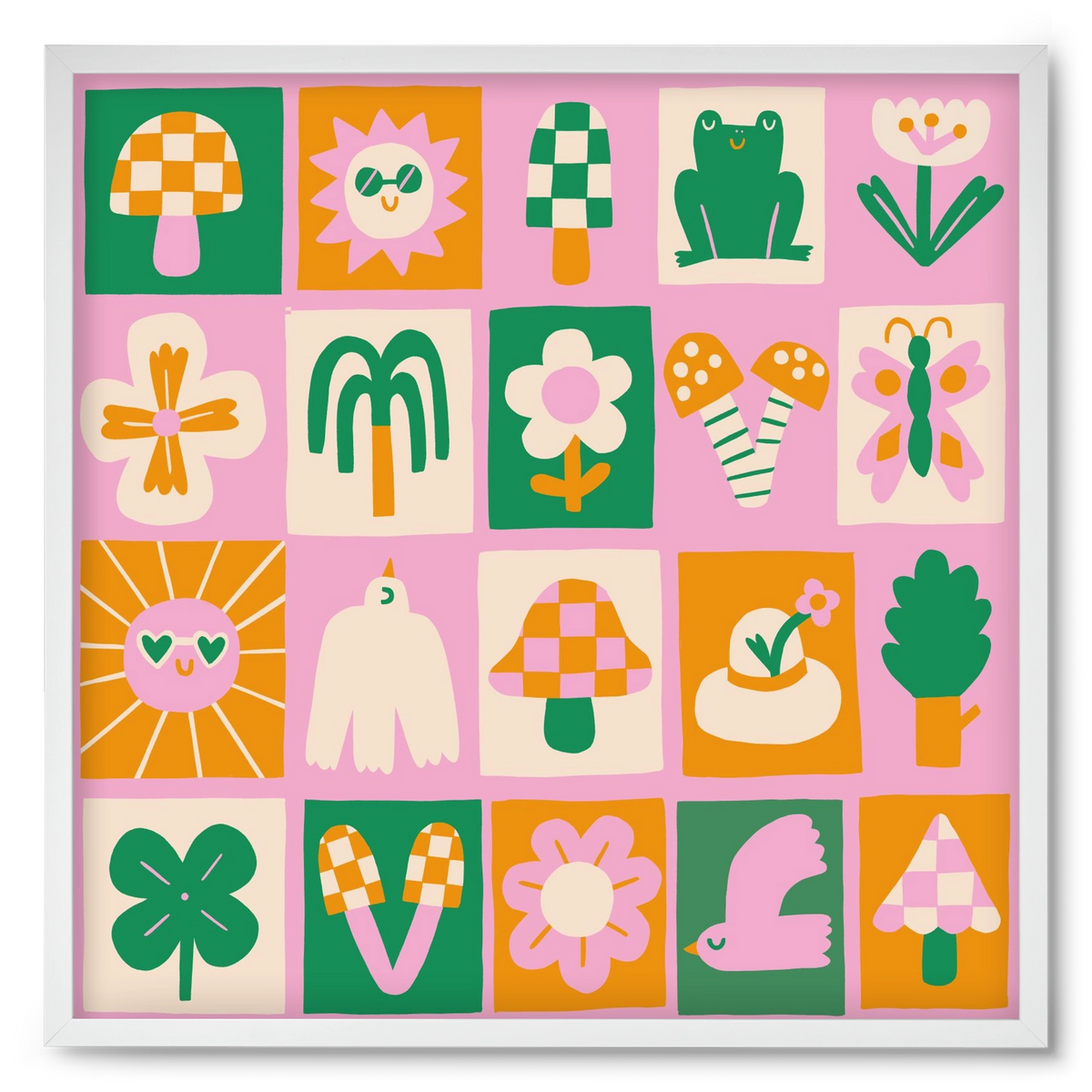 Magic Garden , 50x50 cm (50x50 cm), Fehér keret