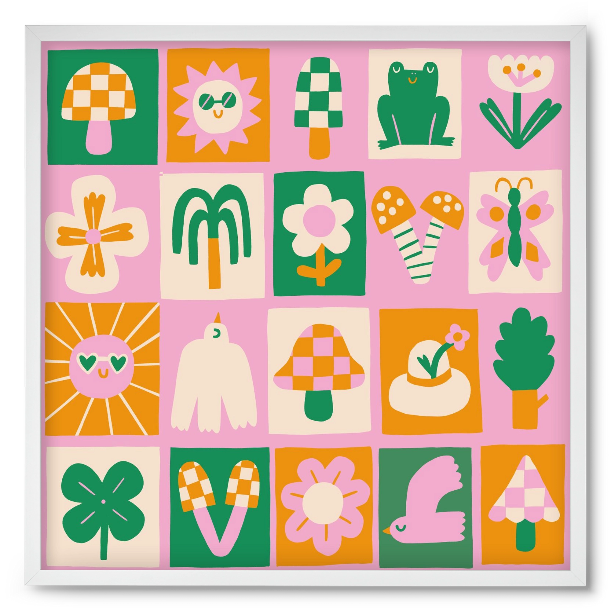 Magic Garden , 50x50 cm (50x50 cm), Fehér keret