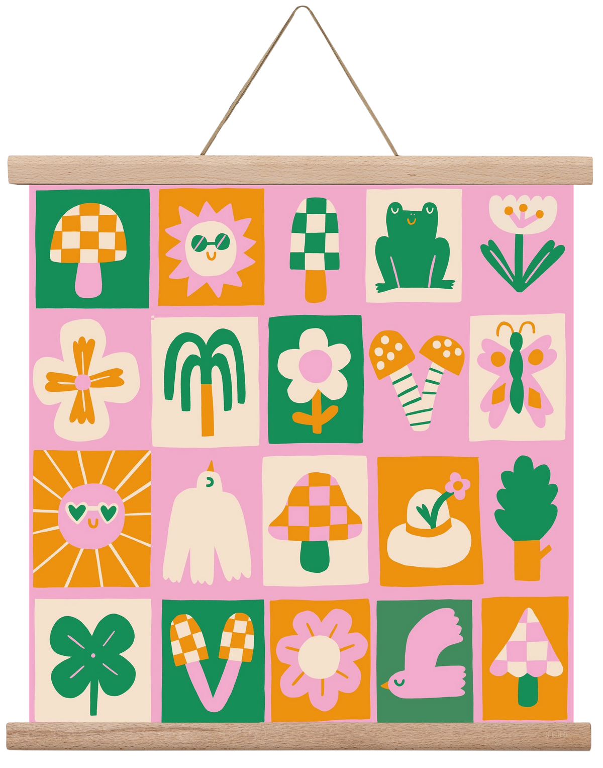 Magic Garden , 40x40 cm (40x40 cm), Tölgy akasztó