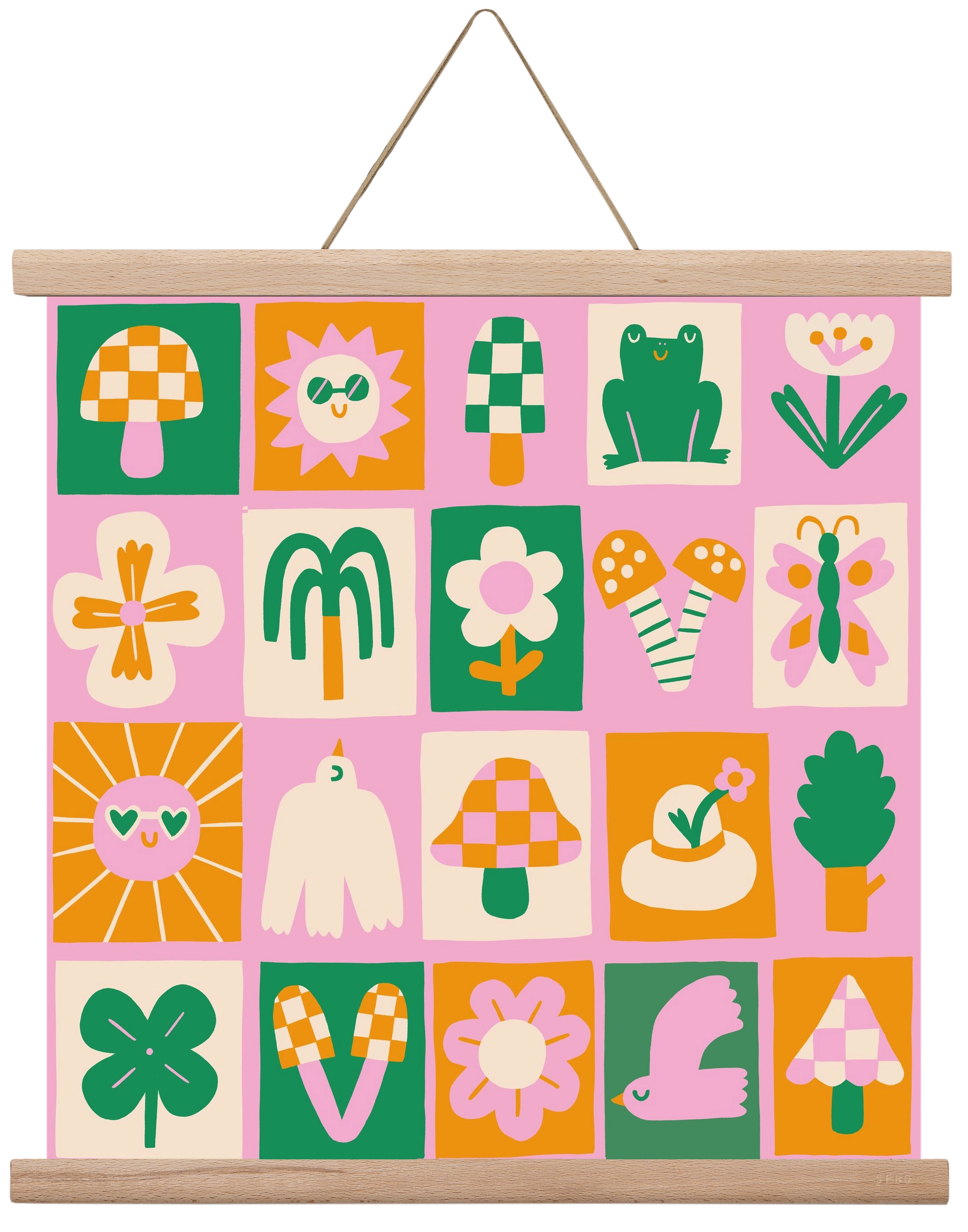 Magic Garden , 40x40 cm (40x40 cm), Tölgy akasztó