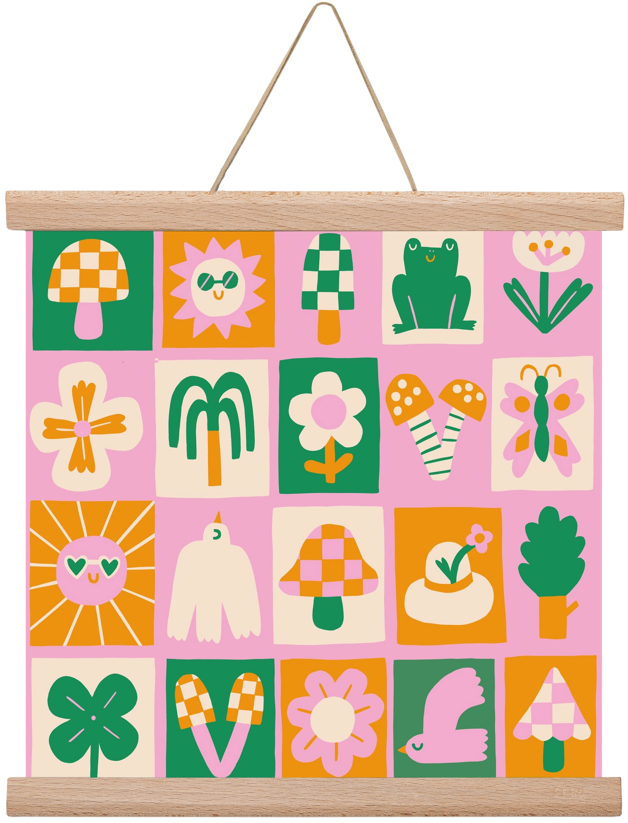 Magic Garden , 30x30 cm (30x30 cm), Tölgy akasztó