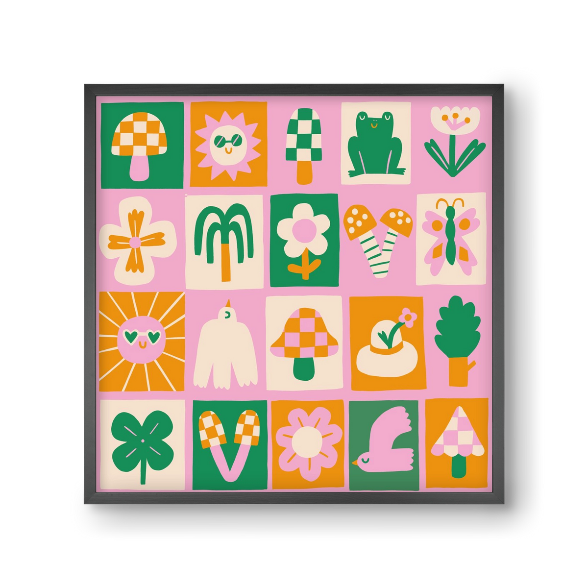 Magic Garden , 30x30 cm (30x30 cm), Fekete keret