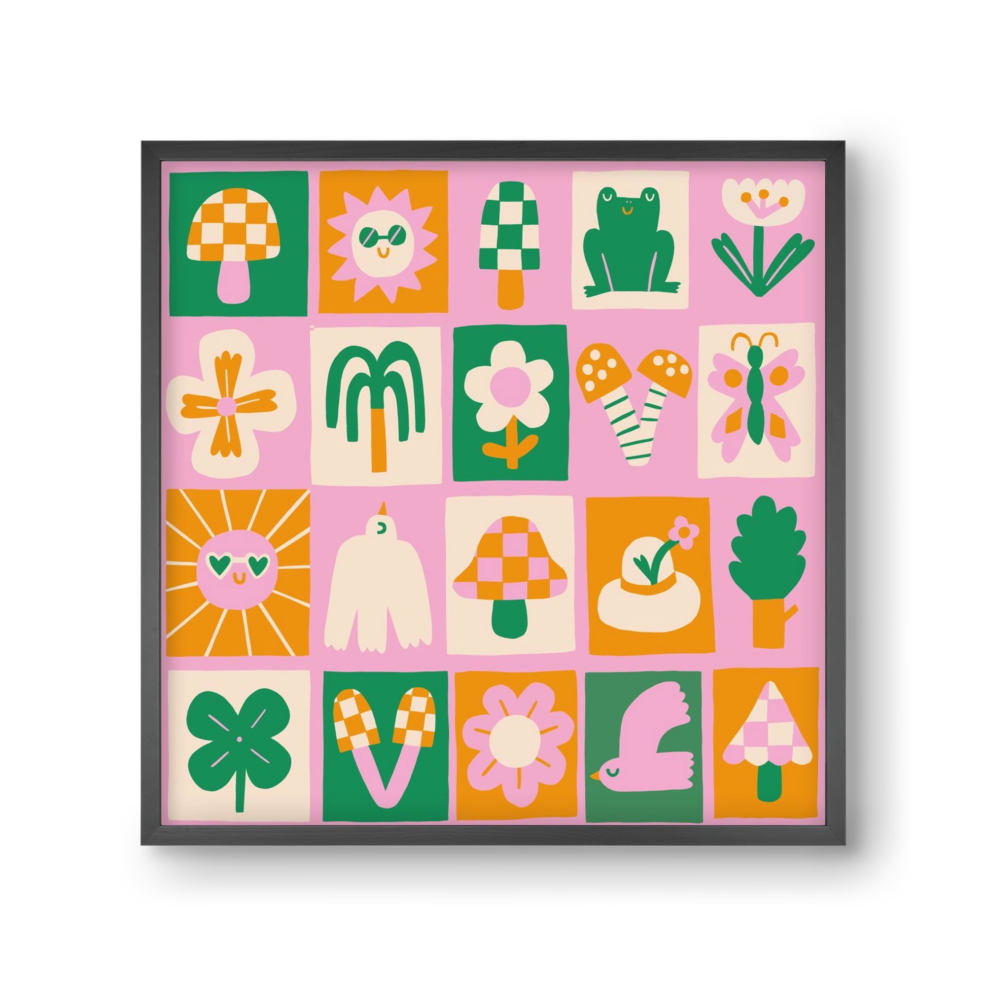 Magic Garden , 30x30 cm (30x30 cm), Fekete keret