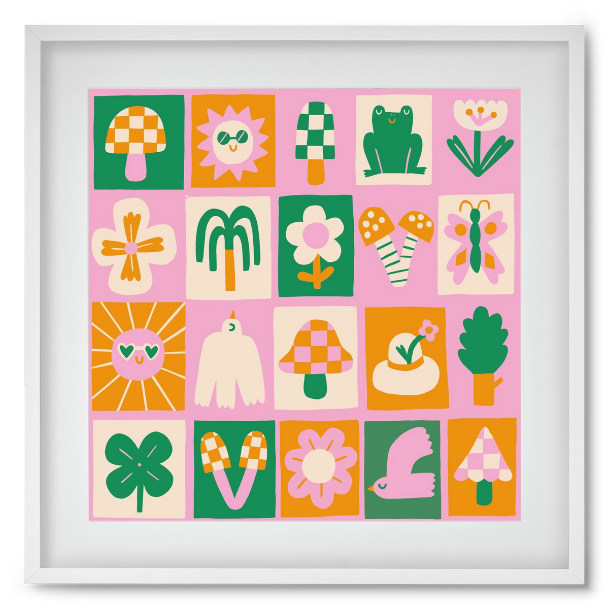 Magic Garden , 50x50 cm (40x40 cm), Fehér keret, paszpartuval