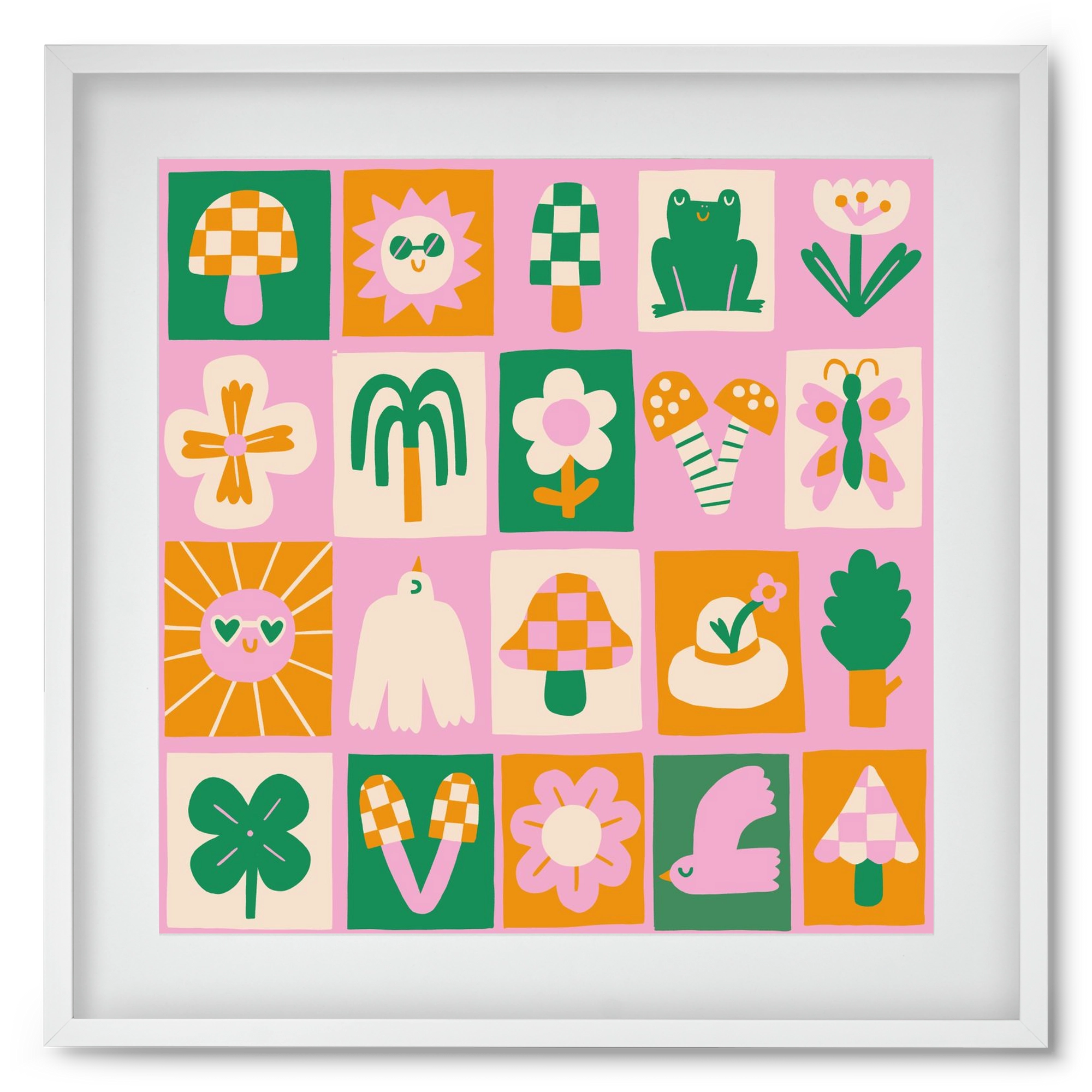 Magic Garden , 50x50 cm (40x40 cm), Fehér keret, paszpartuval