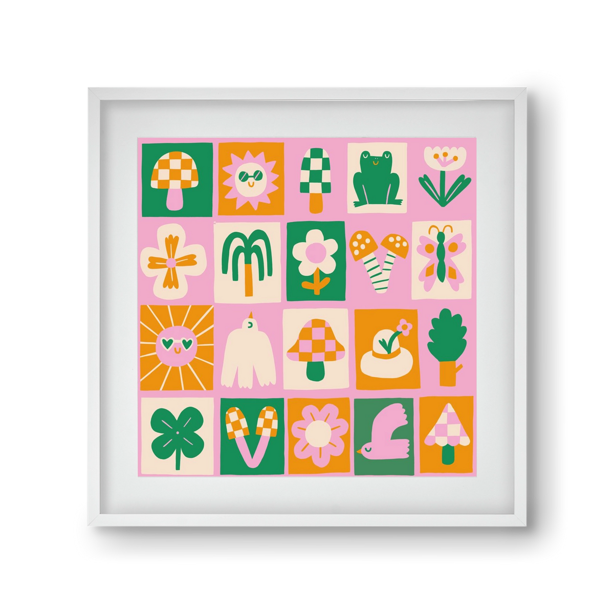 Magic Garden , 30x30 cm (20x20 cm), Fehér keret, paszpartuval