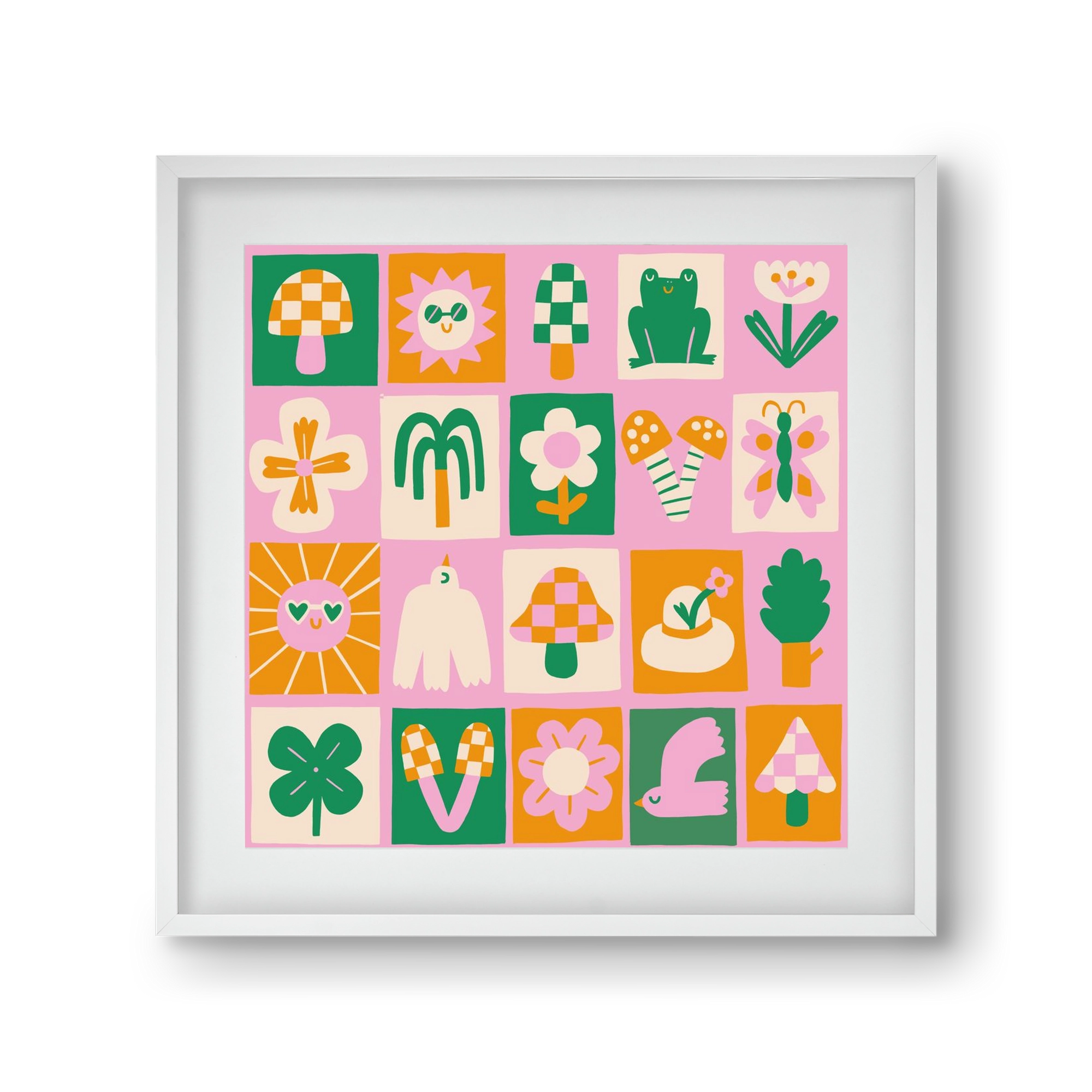 Magic Garden , 30x30 cm (20x20 cm), Fehér keret, paszpartuval