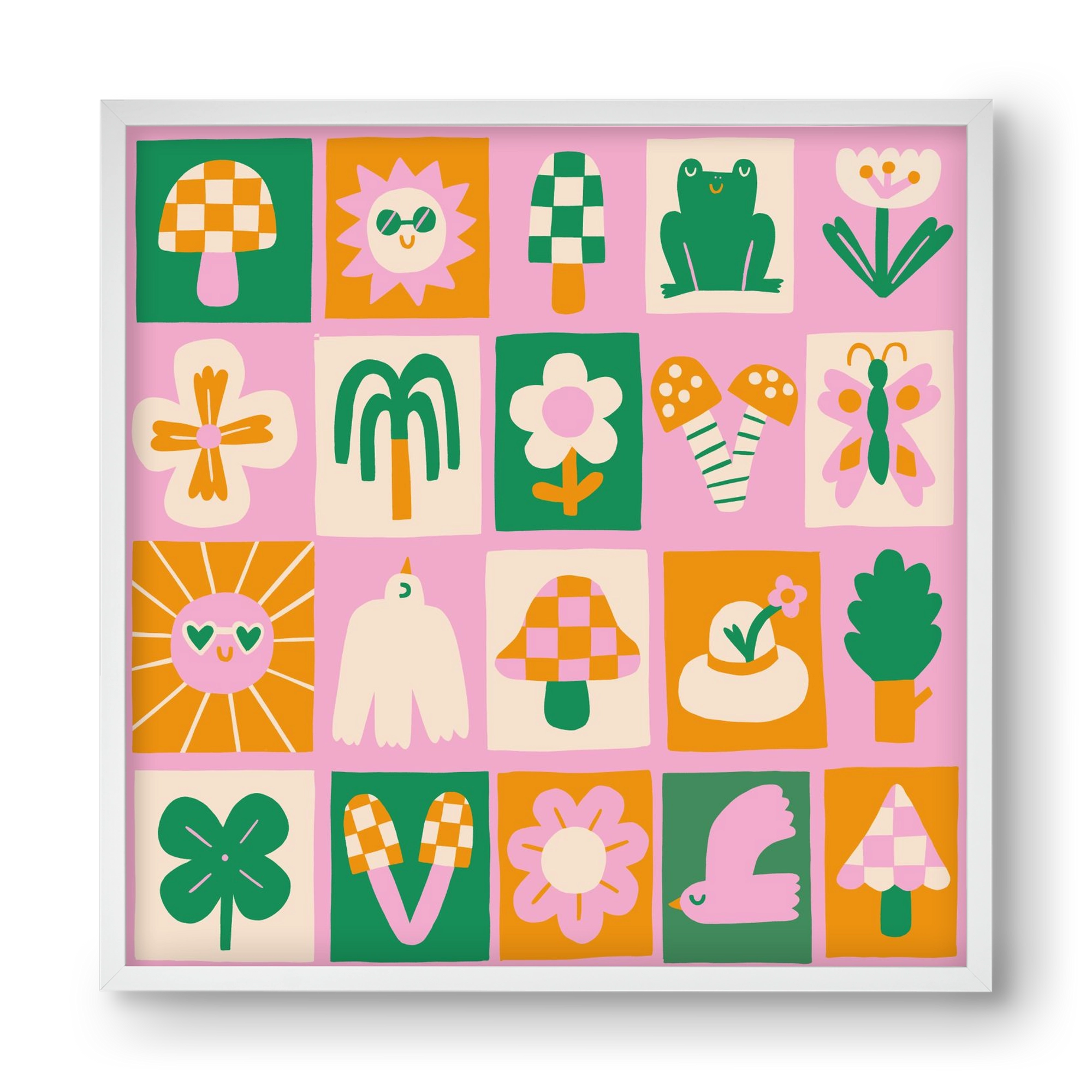 Magic Garden , 40x40 cm (40x40 cm), Fehér keret