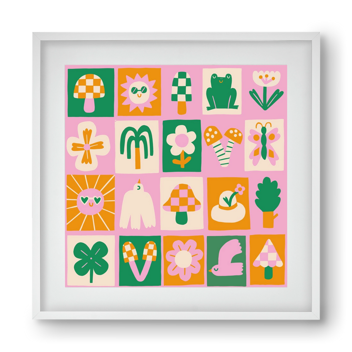 Magic Garden , 40x40 cm (30x30 cm), Fehér keret, paszpartuval