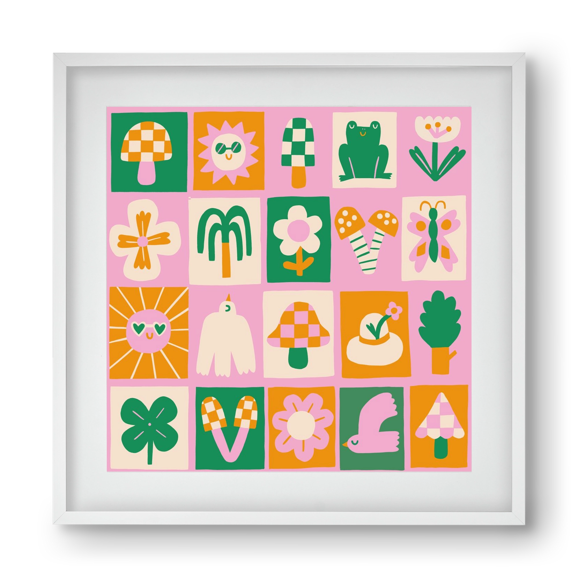 Magic Garden , 40x40 cm (30x30 cm), Fehér keret, paszpartuval