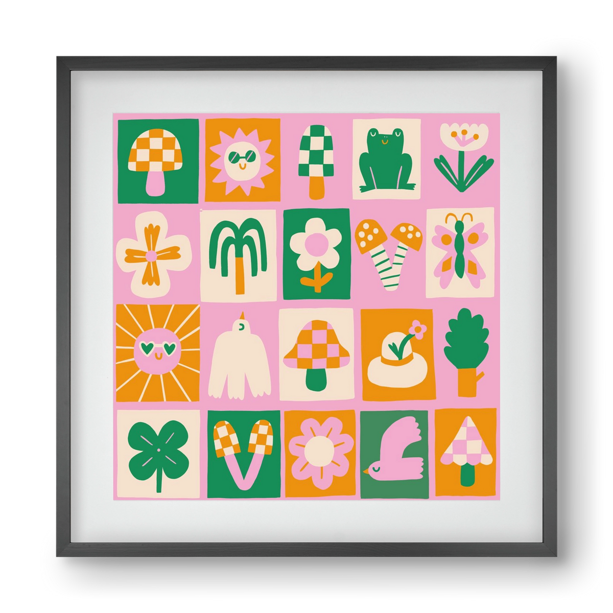 Magic Garden , 40x40 cm (30x30 cm), Fekete keret, paszpartuval