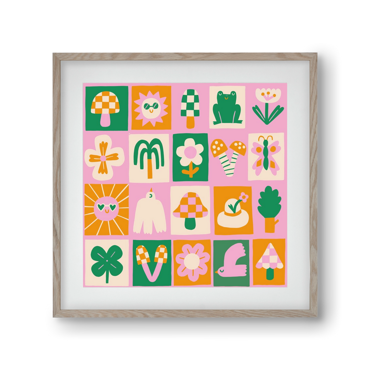 Magic Garden , 30x30 cm (20x20 cm), Tölgy keret, paszpartuval