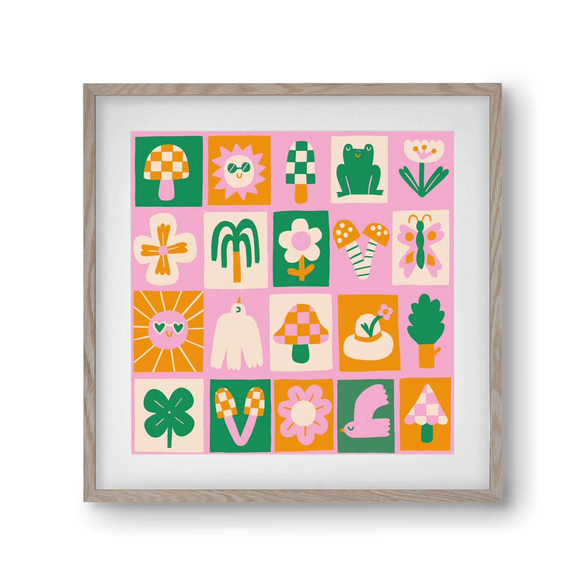 Magic Garden , 30x30 cm (20x20 cm), Tölgy keret, paszpartuval