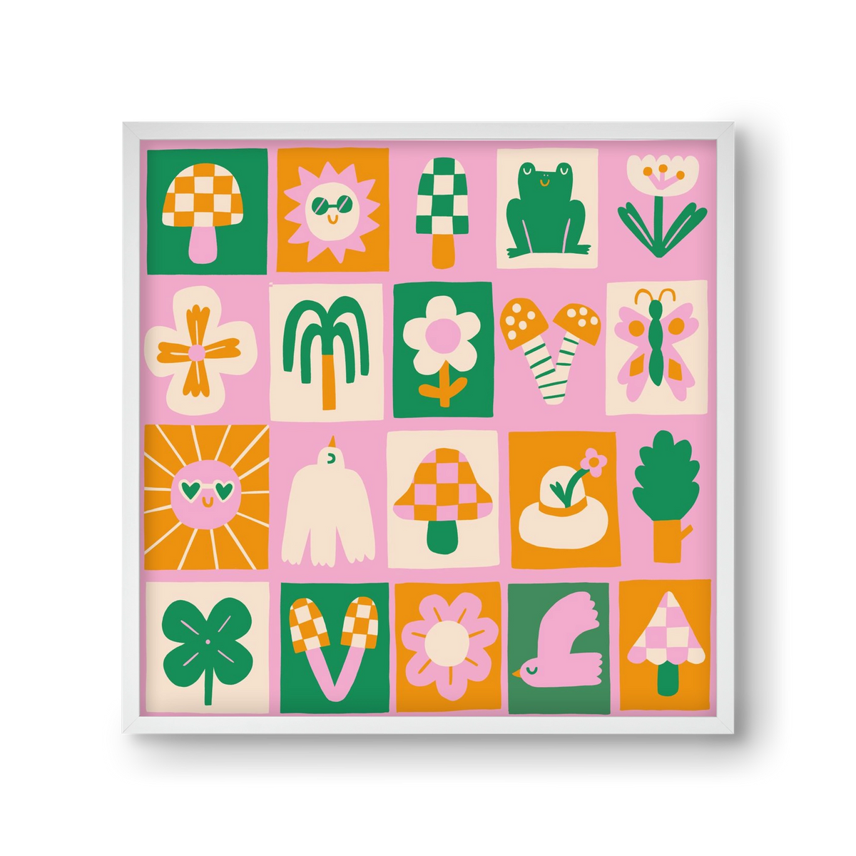 Magic Garden , 30x30 cm (30x30 cm), Fehér keret