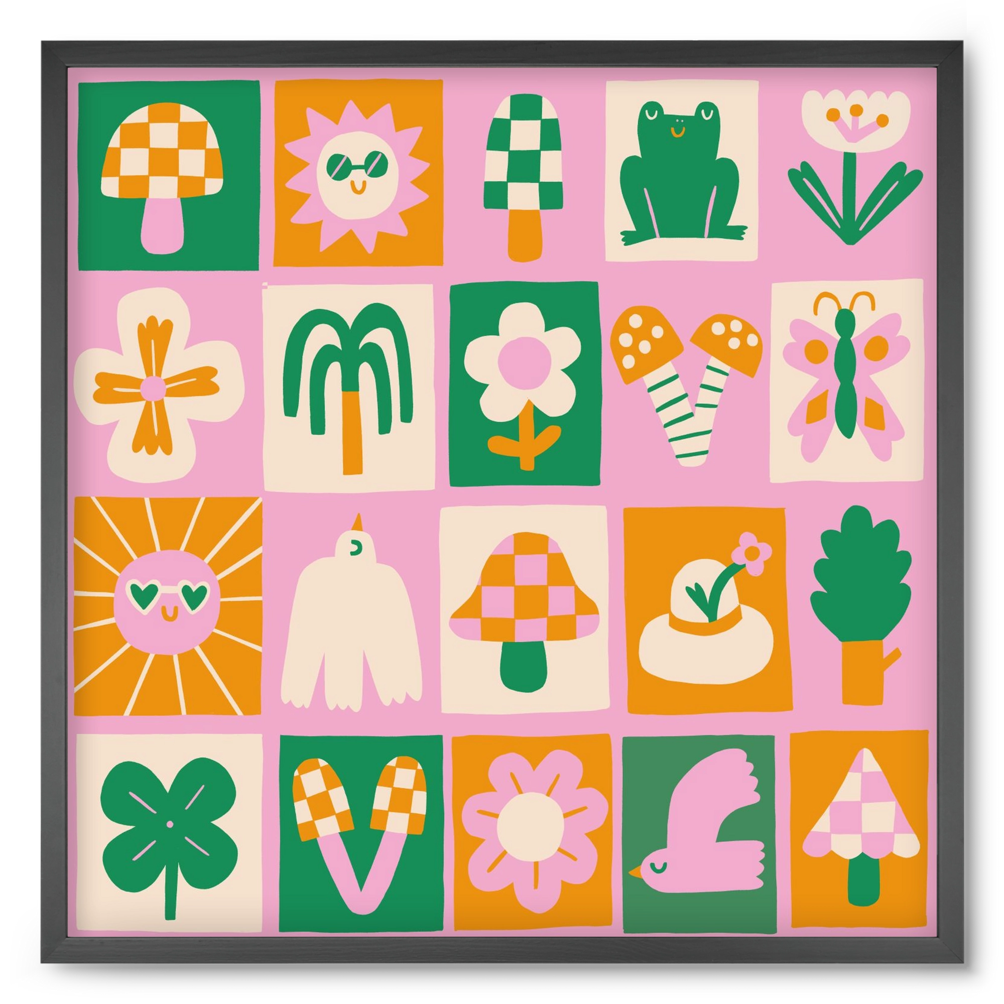 Magic Garden , 50x50 cm (50x50 cm), Fekete keret