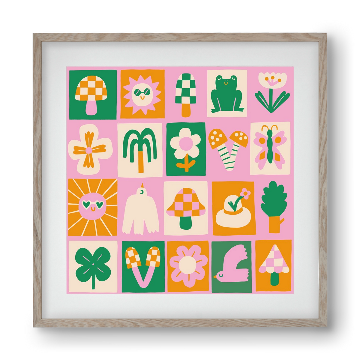 Magic Garden , 40x40 cm (30x30 cm), Tölgy keret, paszpartuval