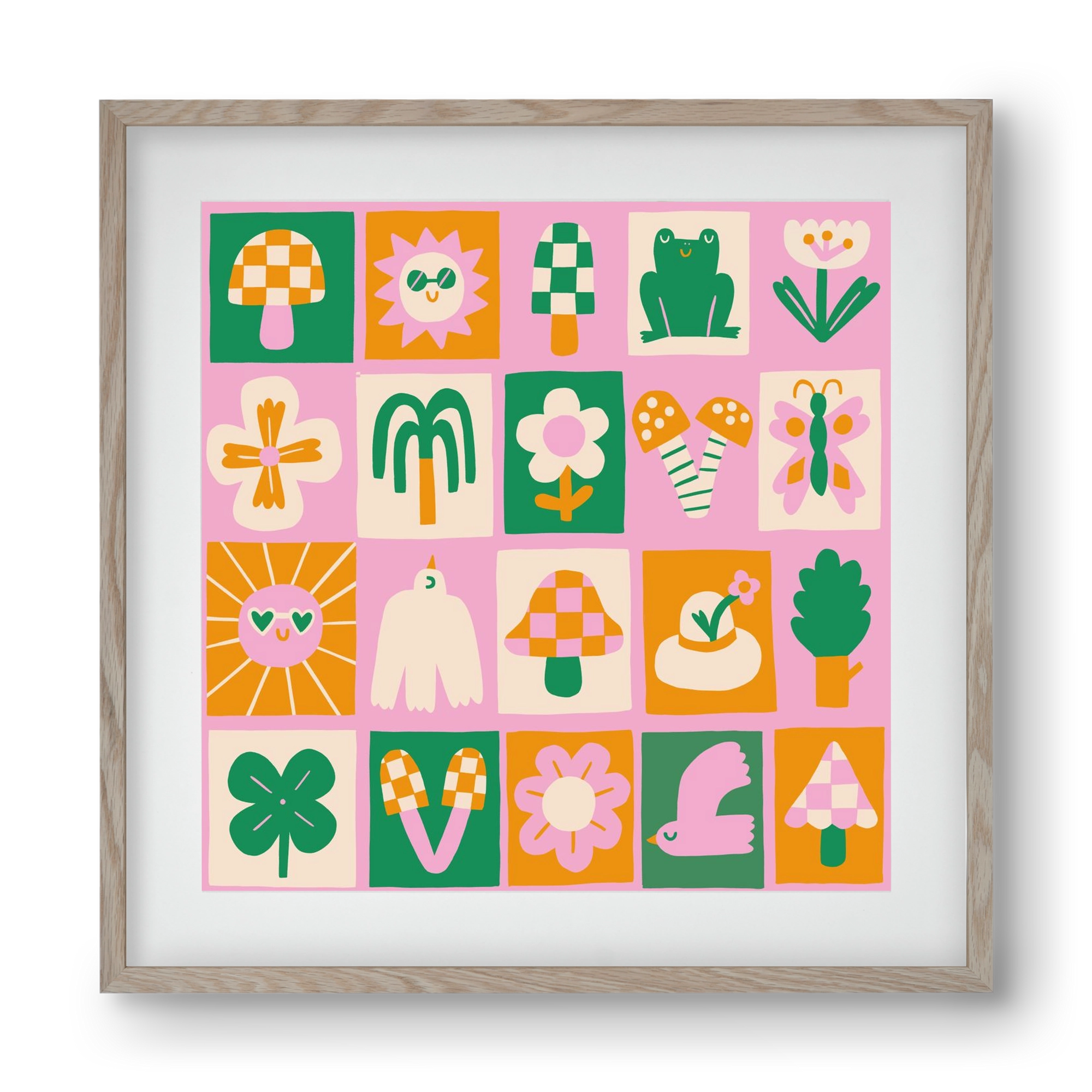 Magic Garden , 40x40 cm (30x30 cm), Tölgy keret, paszpartuval