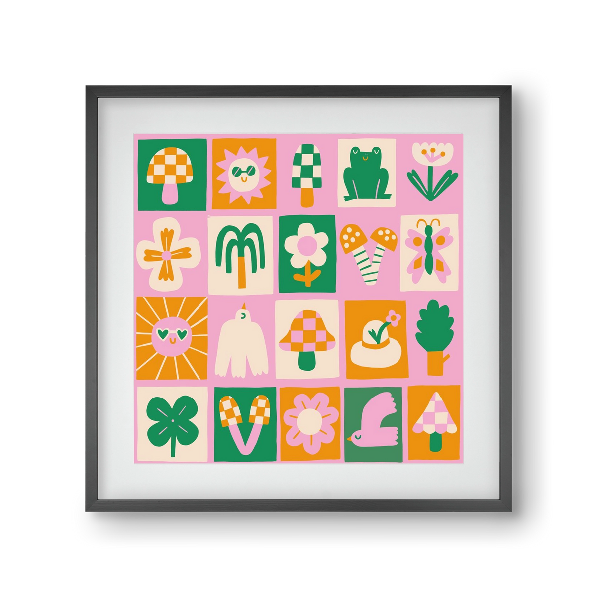 Magic Garden , 30x30 cm (20x20 cm), Fekete keret, paszpartuval