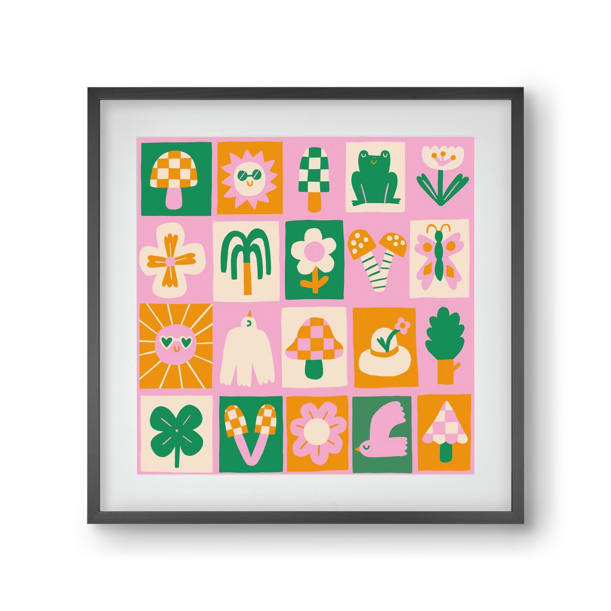 Magic Garden , 30x30 cm (20x20 cm), Fekete keret, paszpartuval