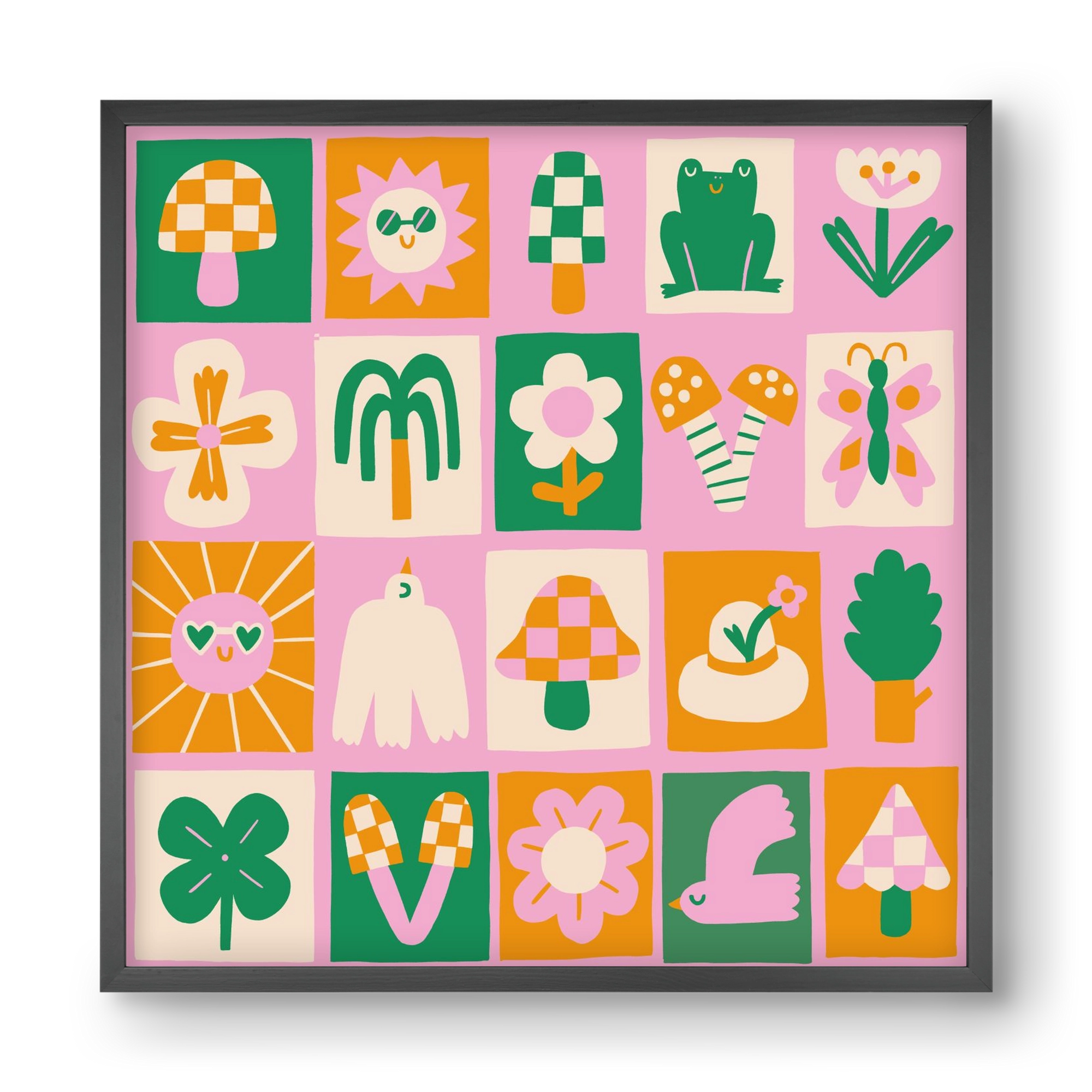 Magic Garden , 40x40 cm (40x40 cm), Fekete keret