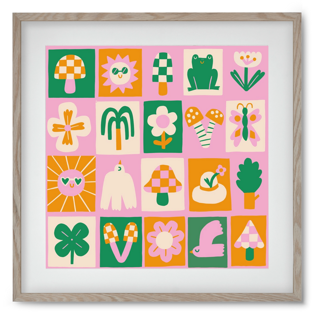 Magic Garden , 50x50 cm (40x40 cm), Tölgy keret, paszpartuval