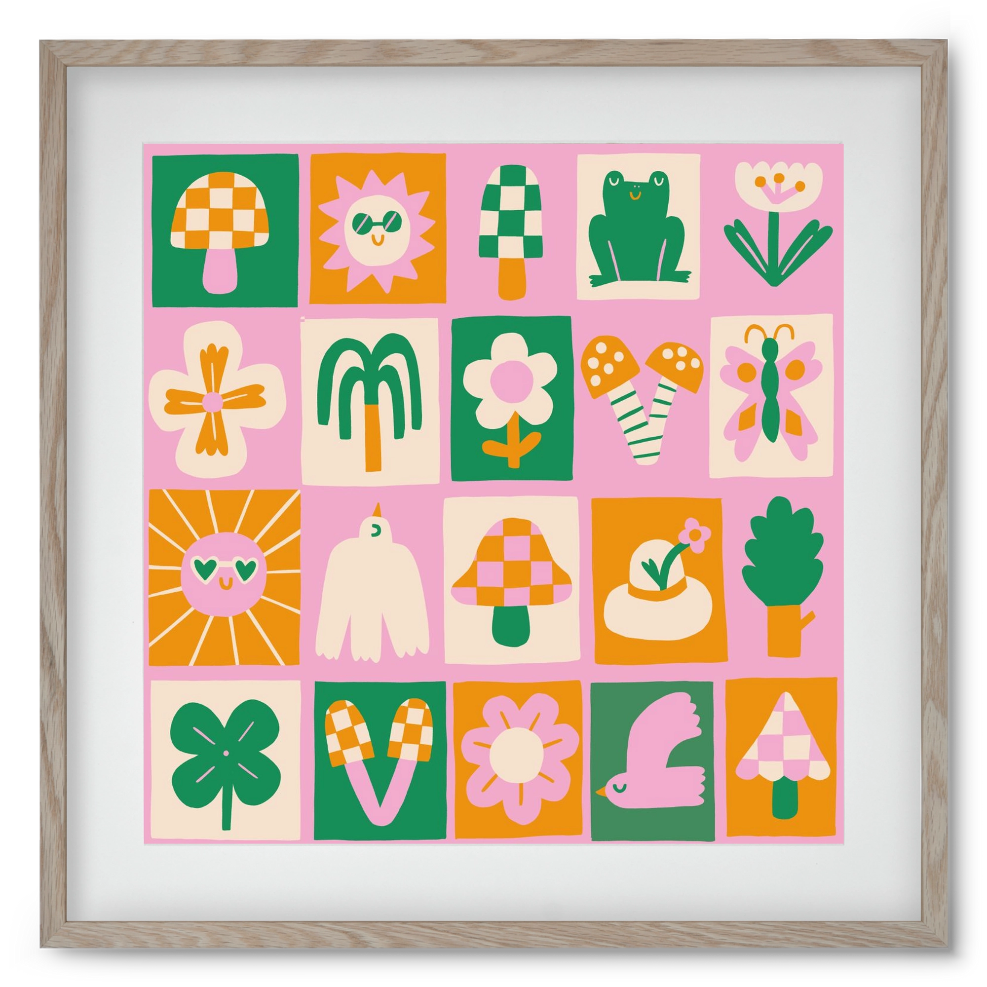 Magic Garden , 50x50 cm (40x40 cm), Tölgy keret, paszpartuval