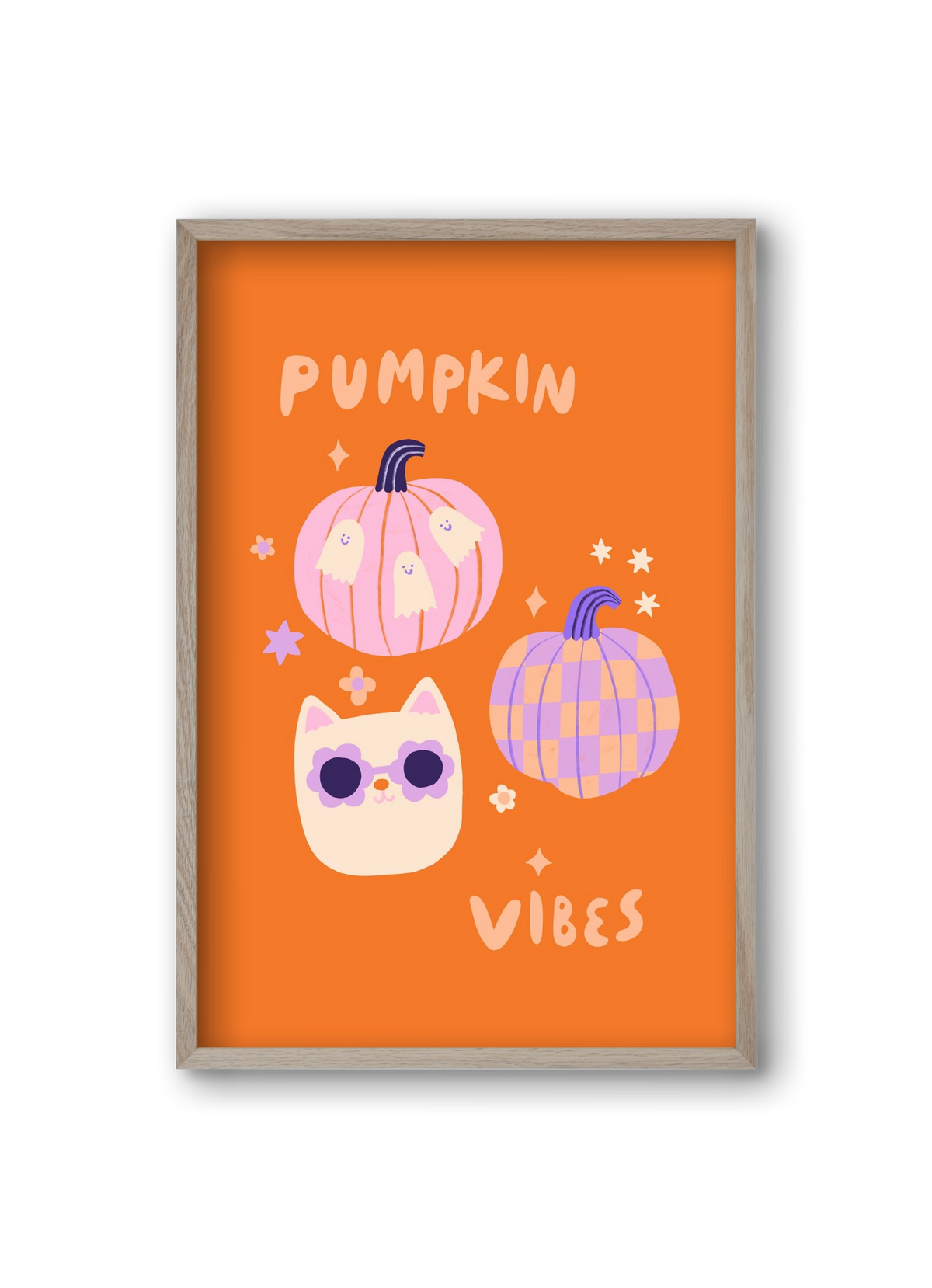 Pumpkin Vibes, 20x30 cm (20x30 cm), Tölgy keret