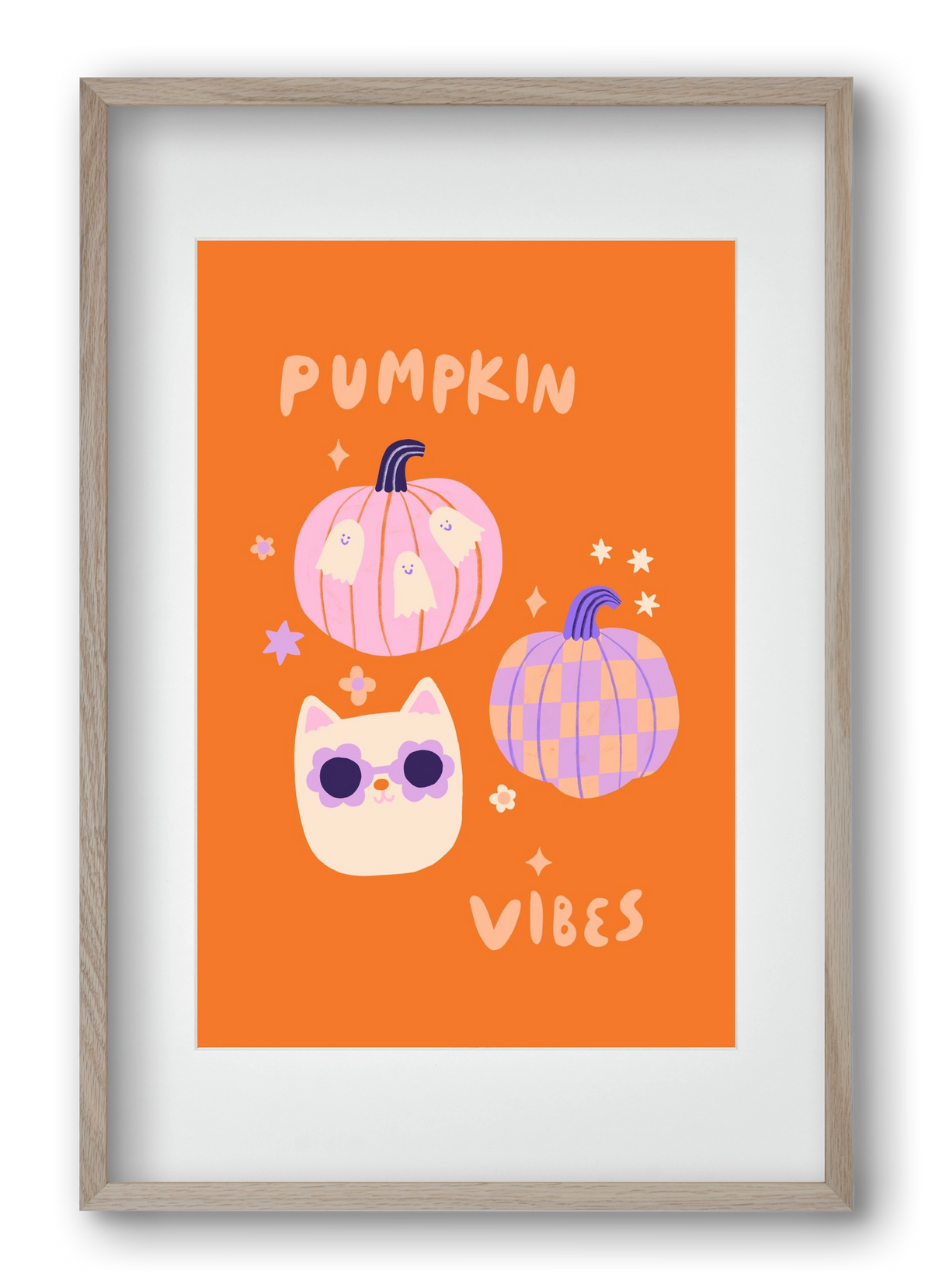 Pumpkin Vibes, 40x60 cm (30x45 cm), Tölgy keret, paszpartuval