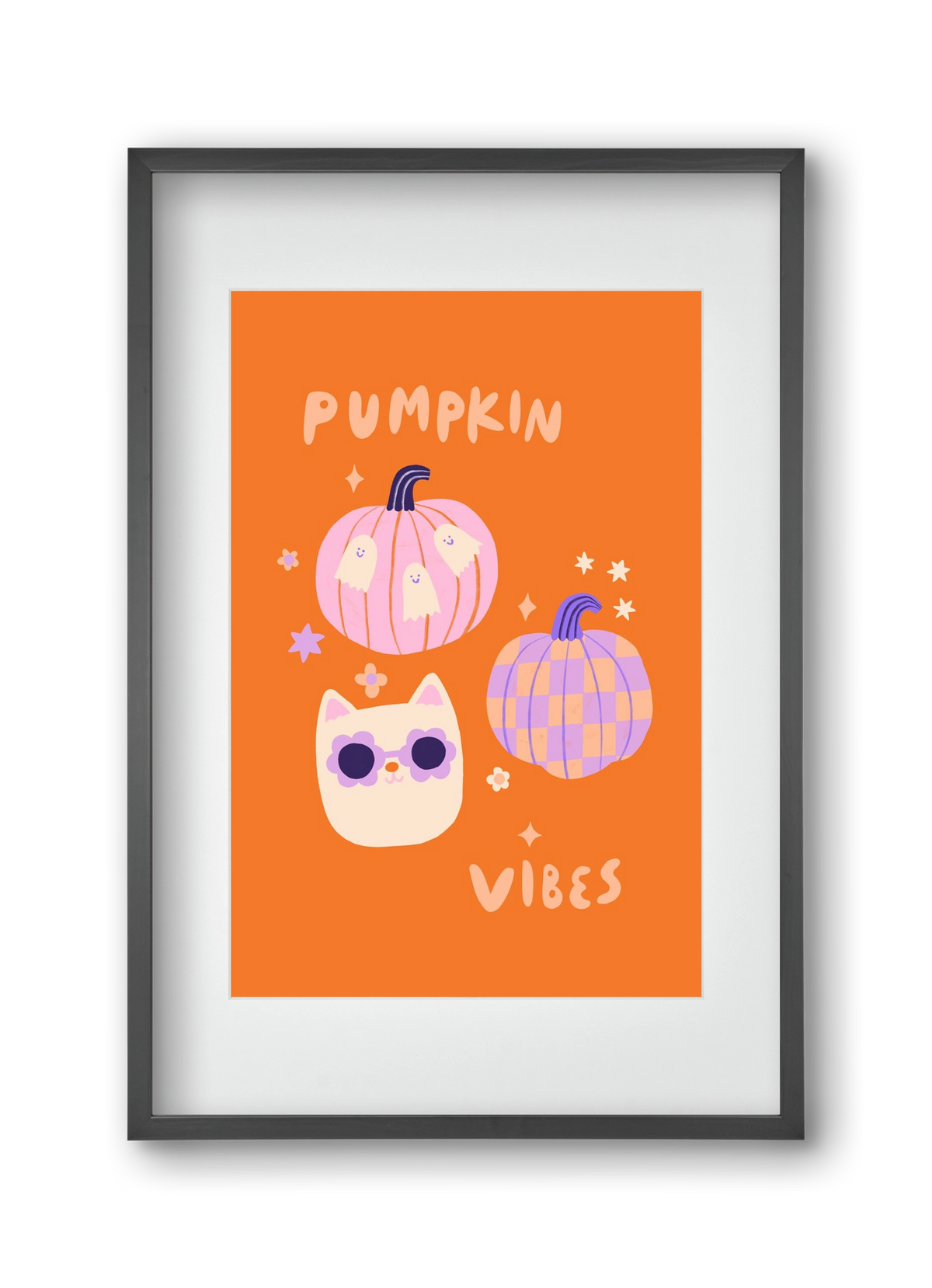 Pumpkin Vibes, 30x45 cm (20x30 cm), Fekete keret, paszpartuval