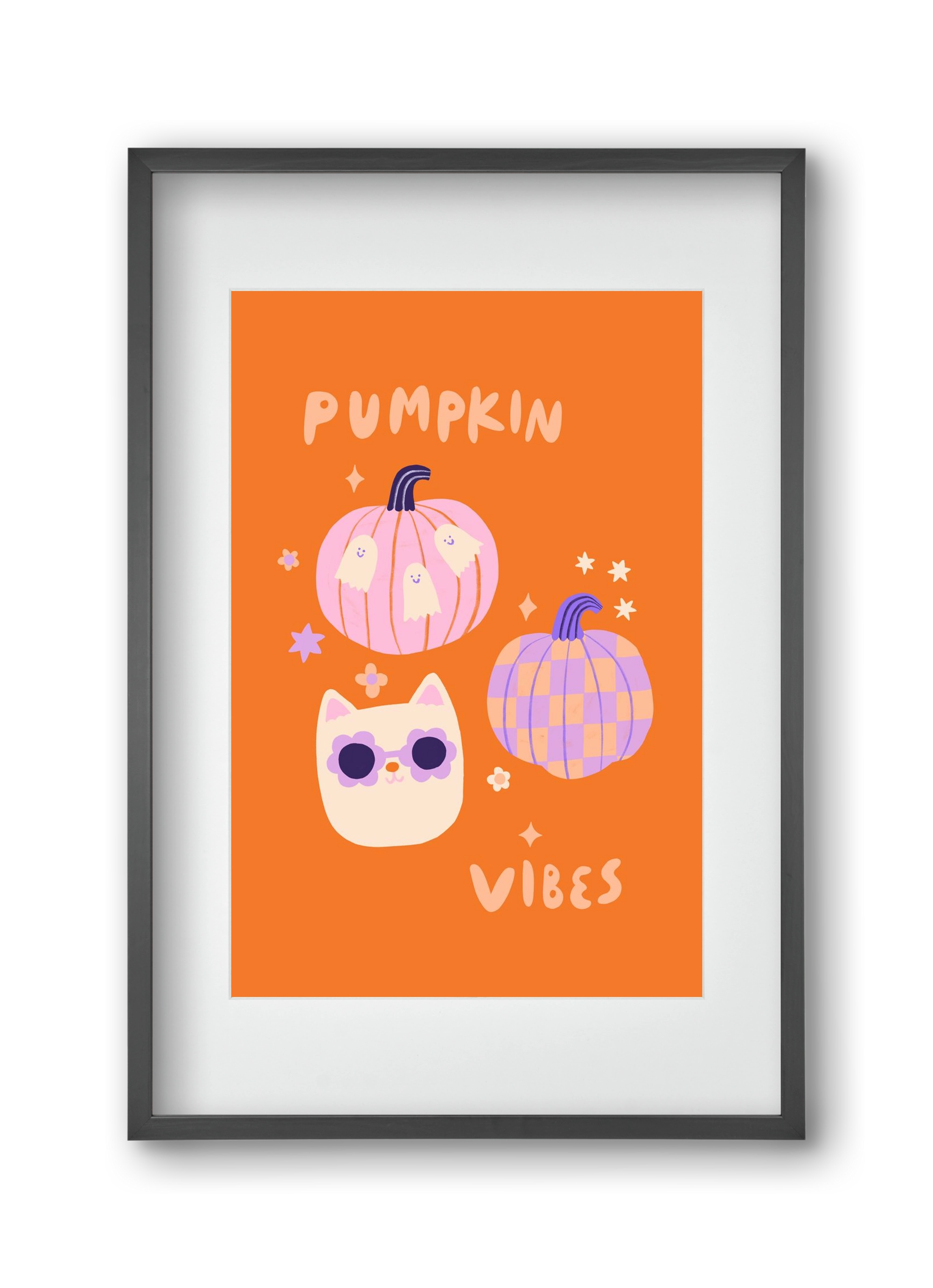Pumpkin Vibes, 30x45 cm (20x30 cm), Fekete keret, paszpartuval
