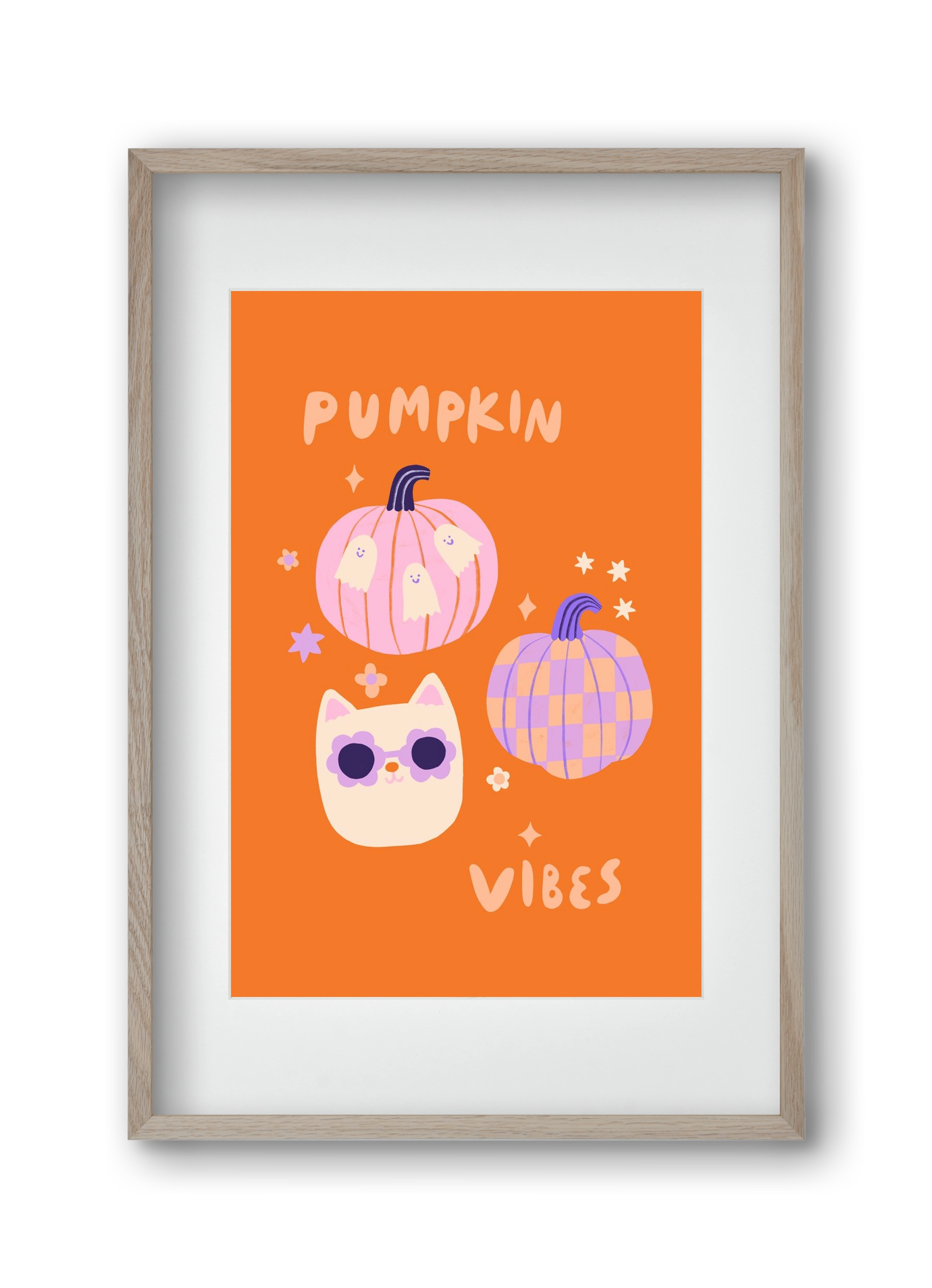 Pumpkin Vibes, 30x45 cm (20x30 cm), Tölgy keret, paszpartuval