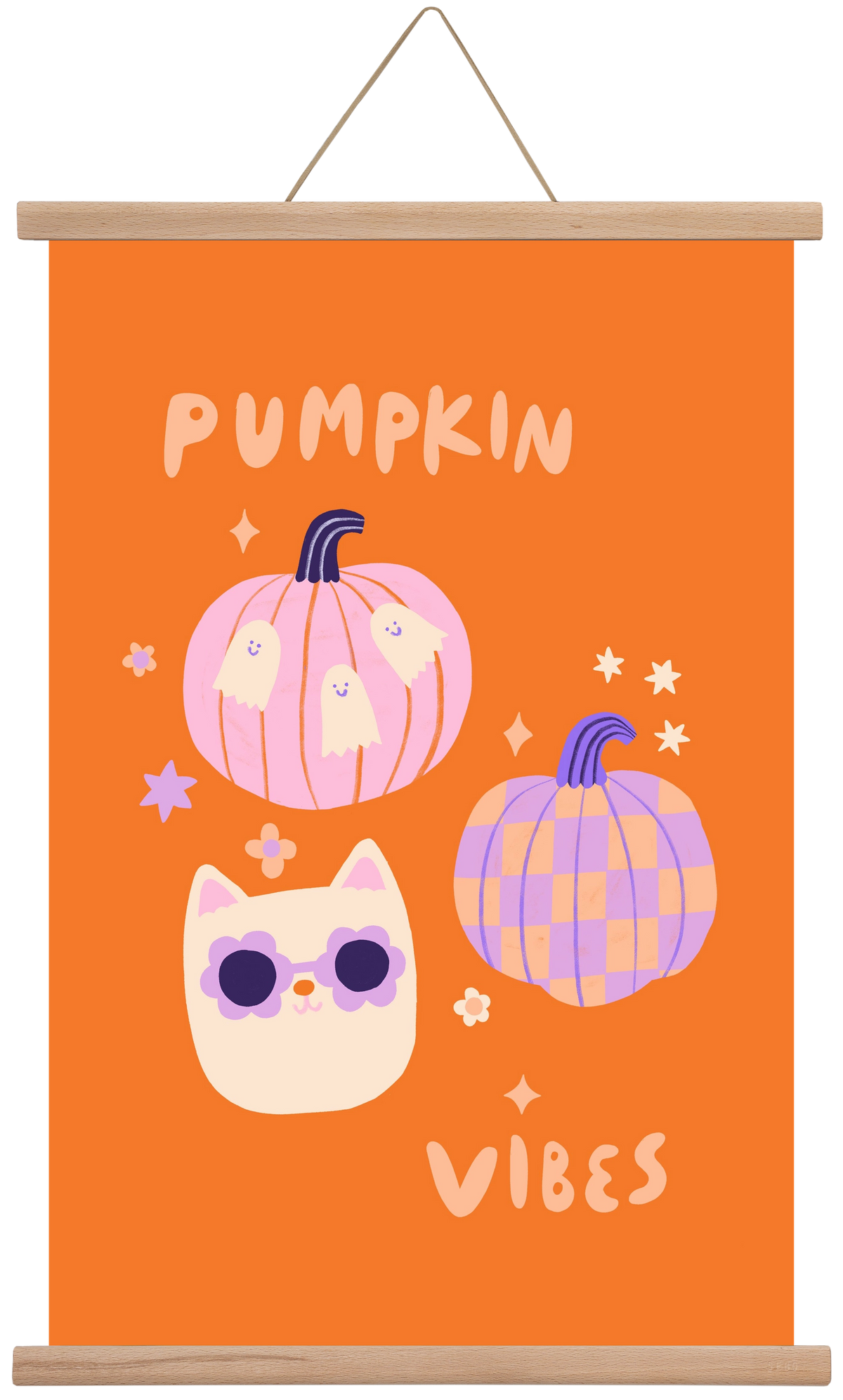 Pumpkin Vibes, 40x60 cm (40x60 cm), Tölgy akasztó