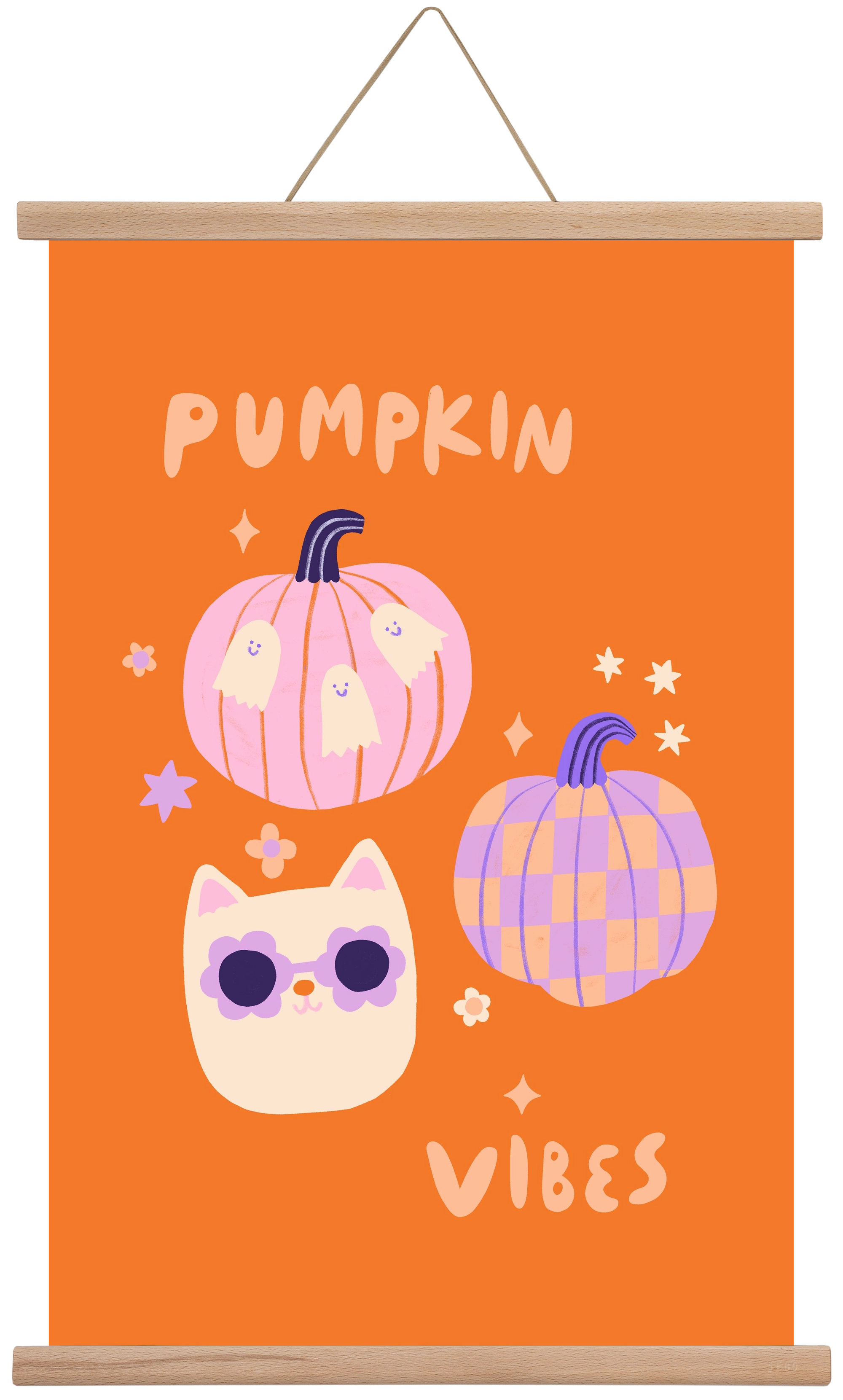 Pumpkin Vibes, 40x60 cm (40x60 cm), Tölgy akasztó