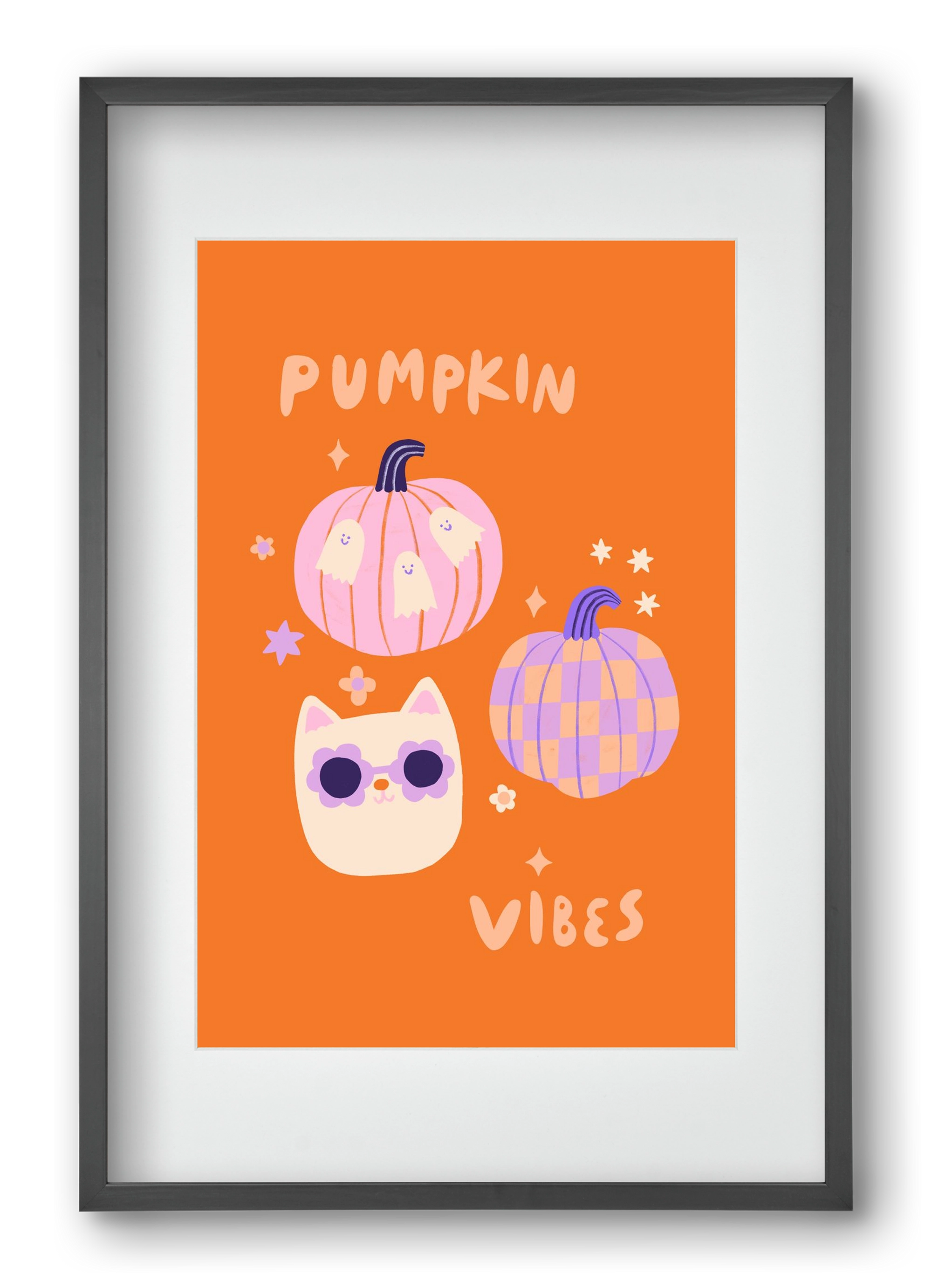 Pumpkin Vibes, 40x60 cm (30x45 cm), Fekete keret, paszpartuval