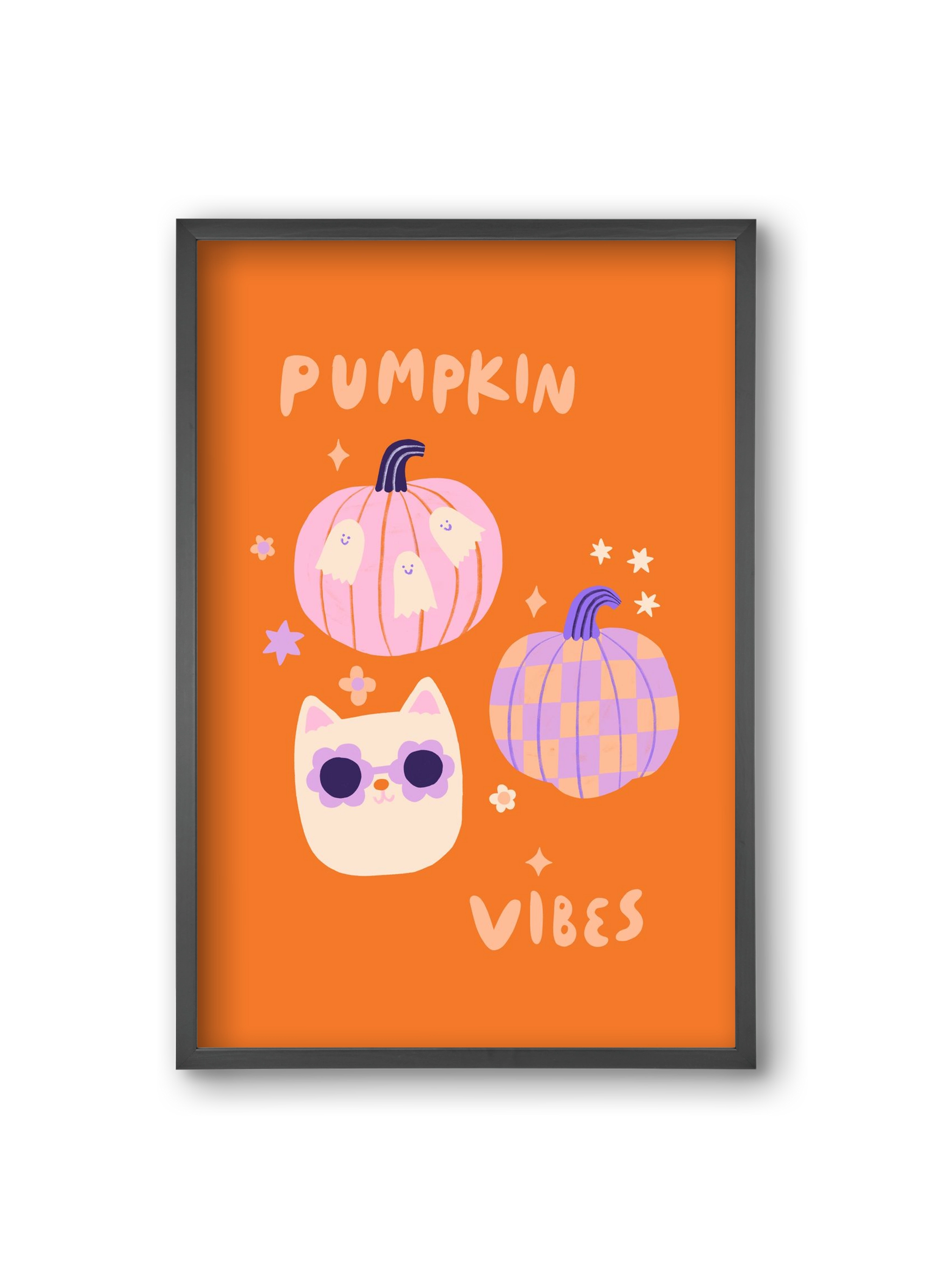 Pumpkin Vibes, 20x30 cm (20x30 cm), Fekete keret