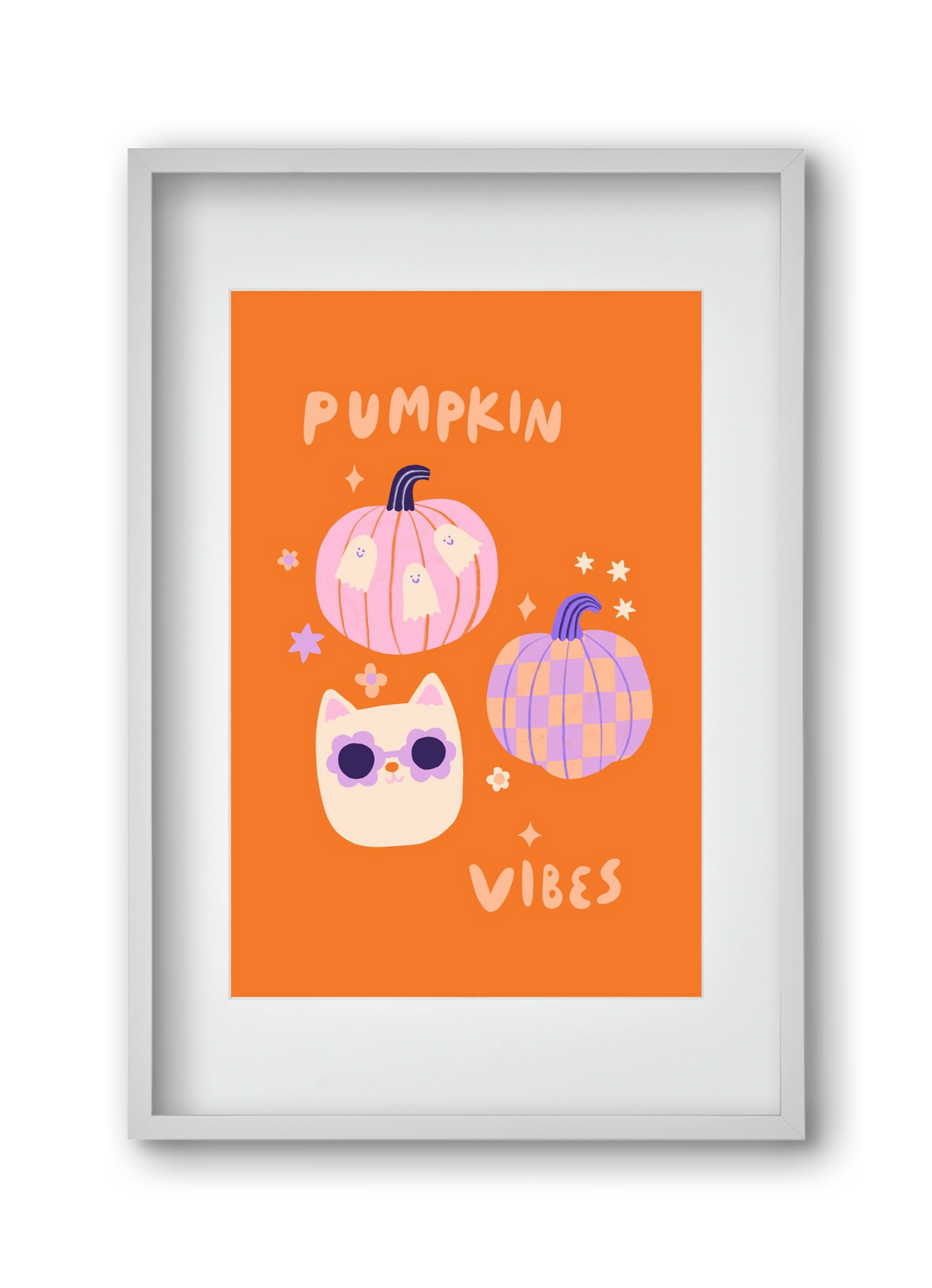 Pumpkin Vibes, 30x45 cm (20x30 cm), Fehér keret, paszpartuval