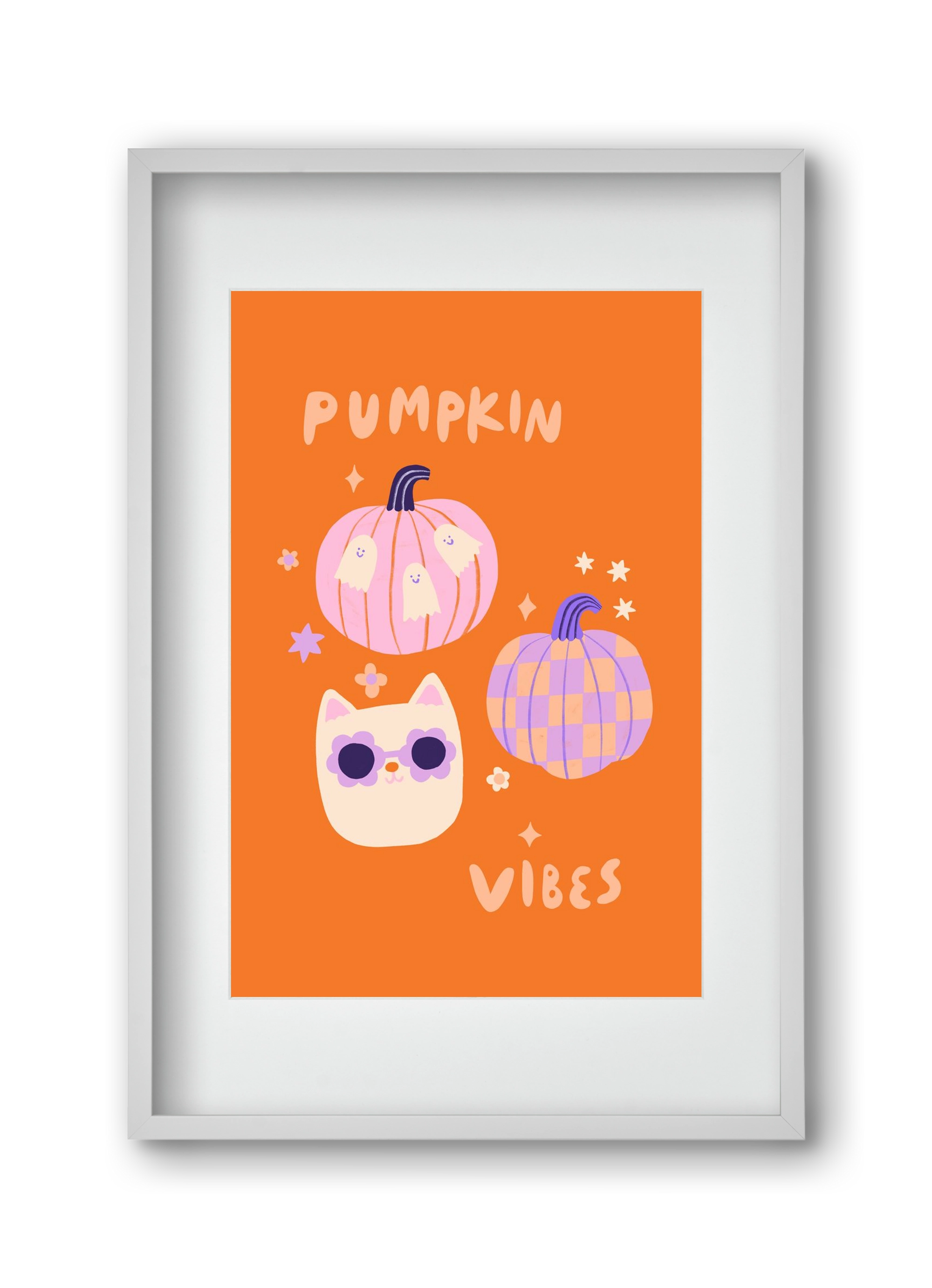 Pumpkin Vibes, 30x45 cm (20x30 cm), Fehér keret, paszpartuval